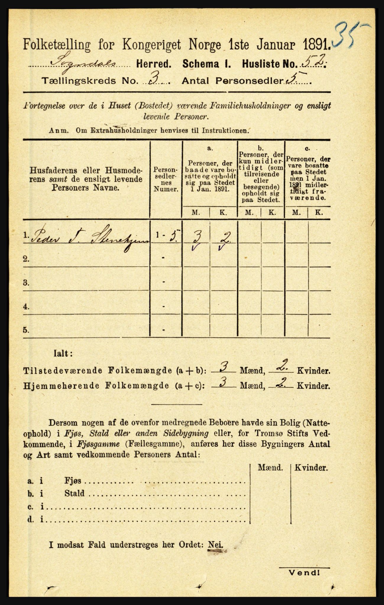 RA, 1891 census for 1420 Sogndal, 1891, p. 1470