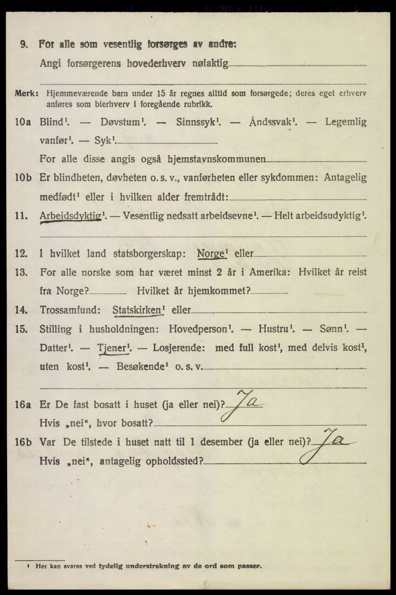 SAH, 1920 census for Tynset, 1920, p. 3395