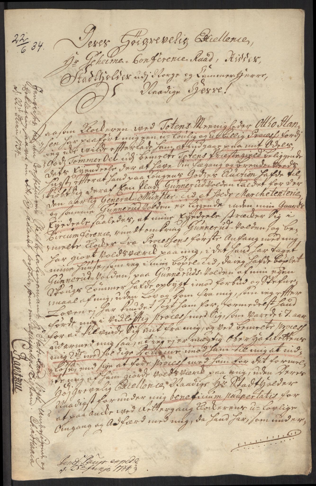 Stattholderembetet 1572-1771, AV/RA-EA-2870/Ef/L0107: Brev fra embetsmenn og andre, 1733-1734, p. 304