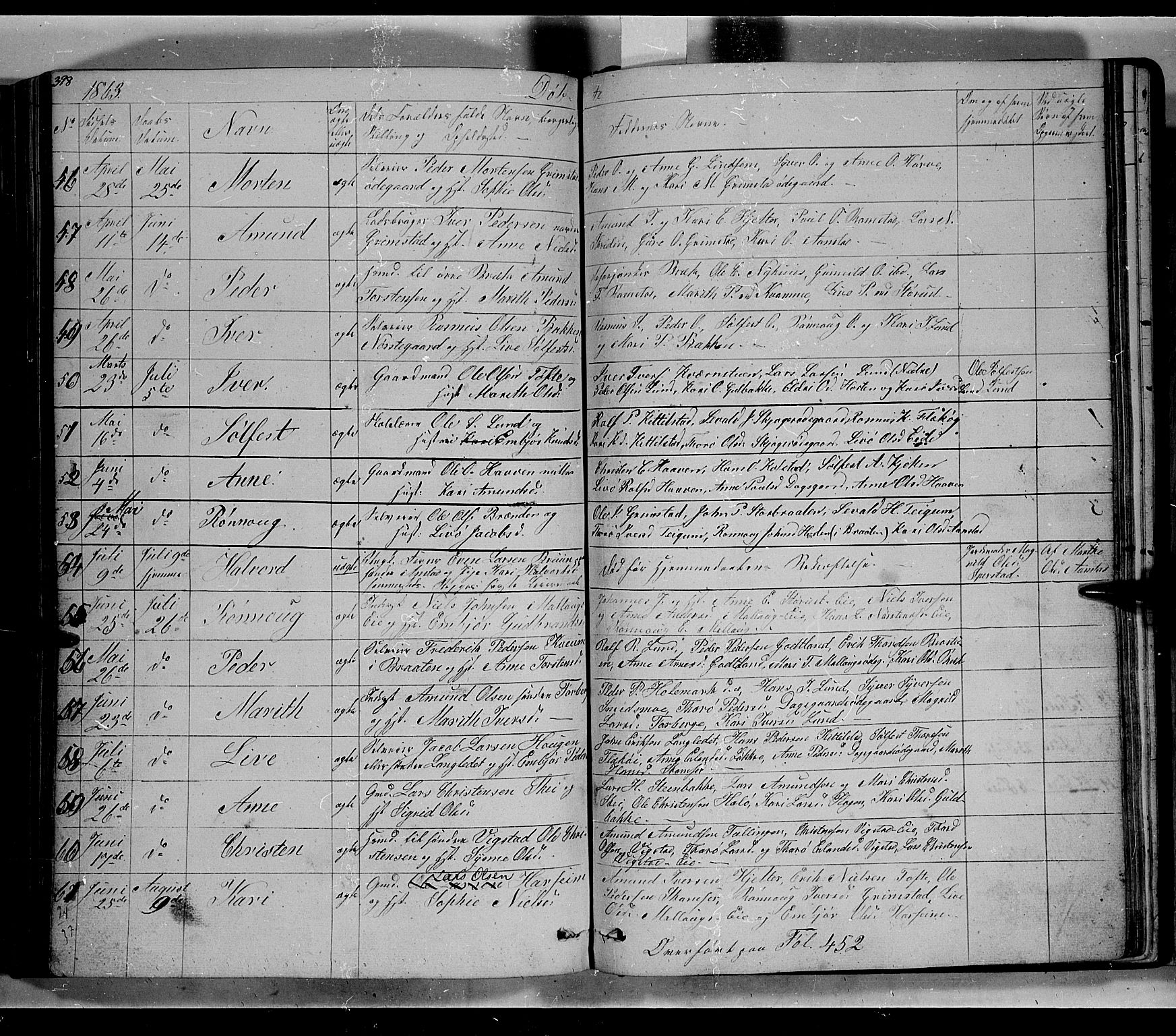 Lom prestekontor, SAH/PREST-070/L/L0004: Parish register (copy) no. 4, 1845-1864, p. 398-399