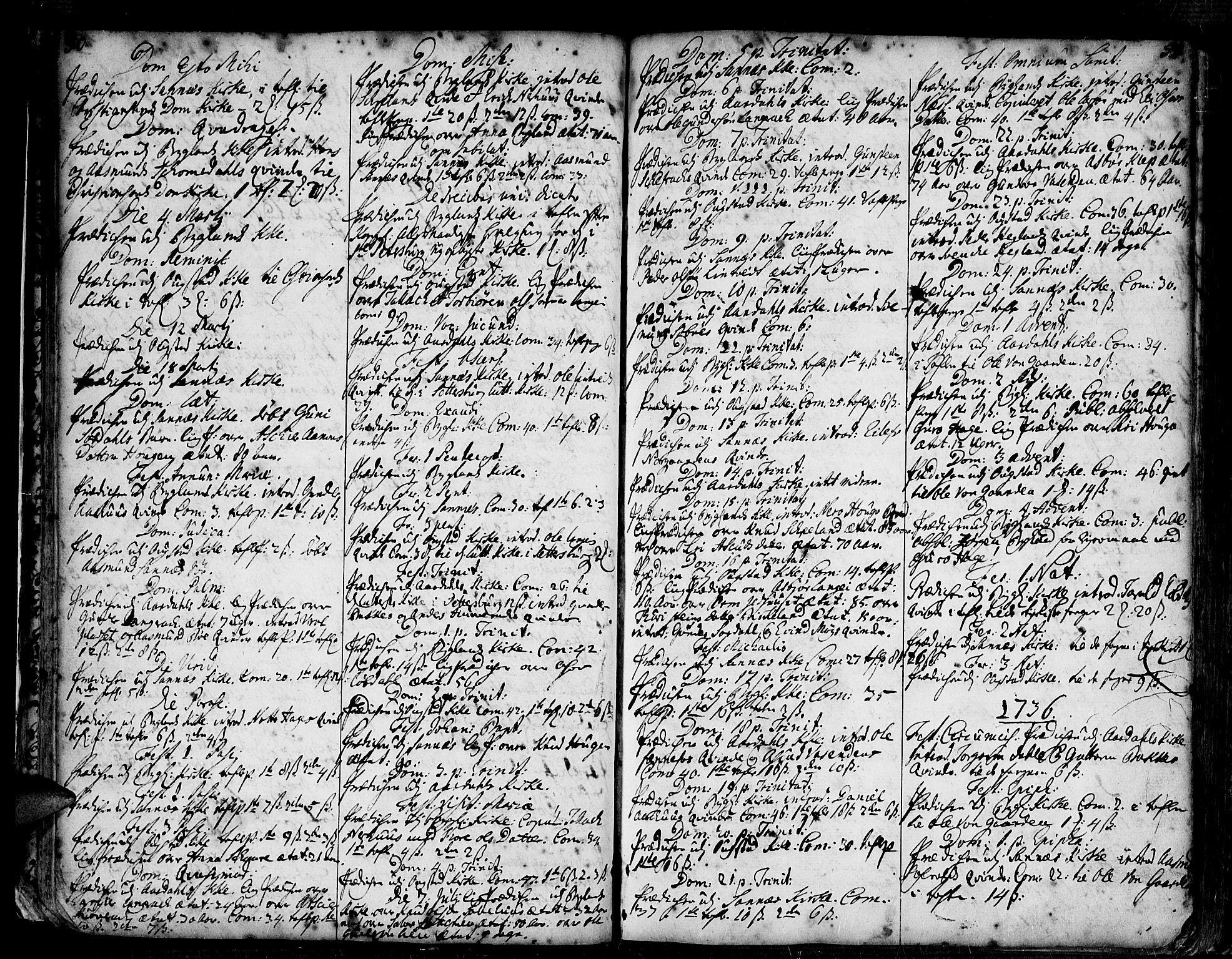 Bygland sokneprestkontor, AV/SAK-1111-0006/F/Fa/Fab/L0001: Parish register (official) no. A 1, 1725-1766, p. 50-51