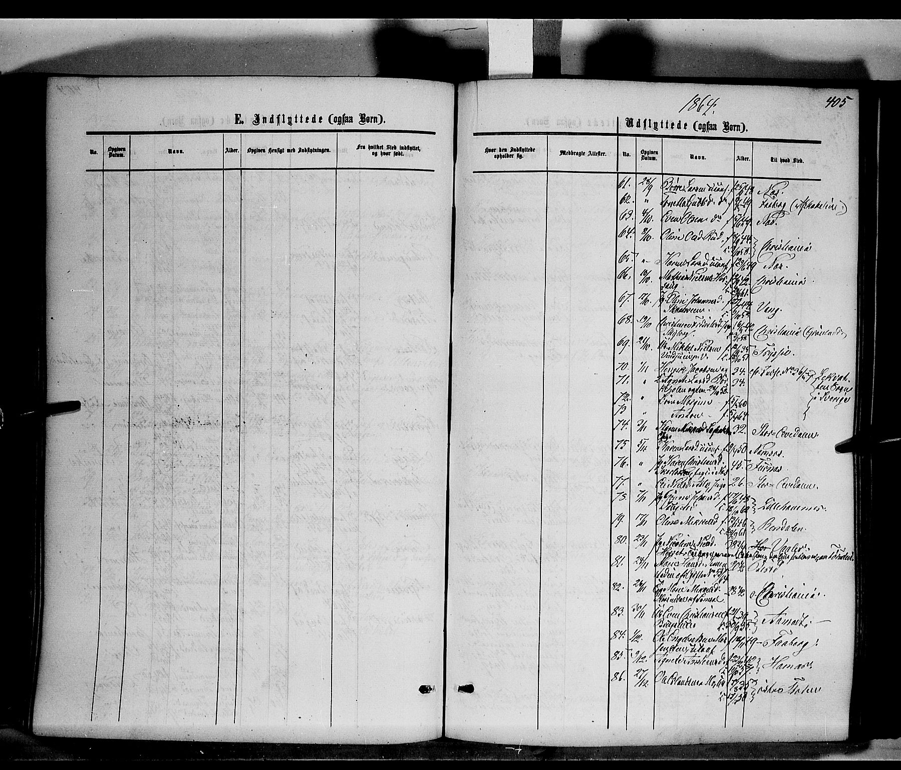 Ringsaker prestekontor, SAH/PREST-014/K/Ka/L0010: Parish register (official) no. 10, 1861-1869, p. 405