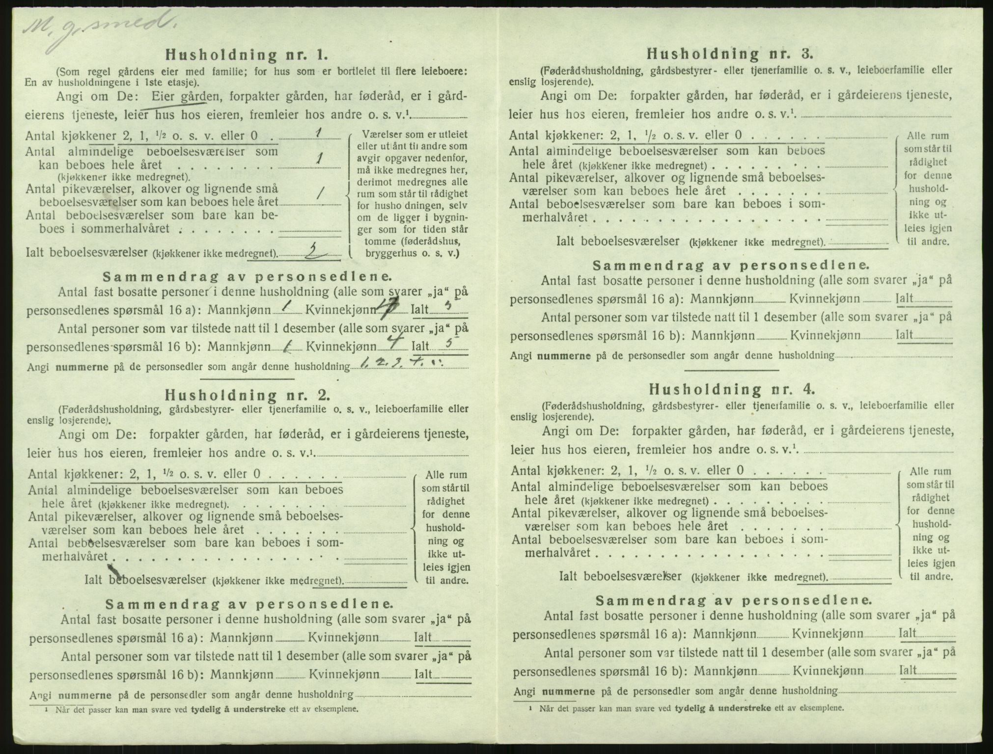 SAK, 1920 census for Holt, 1920, p. 1173