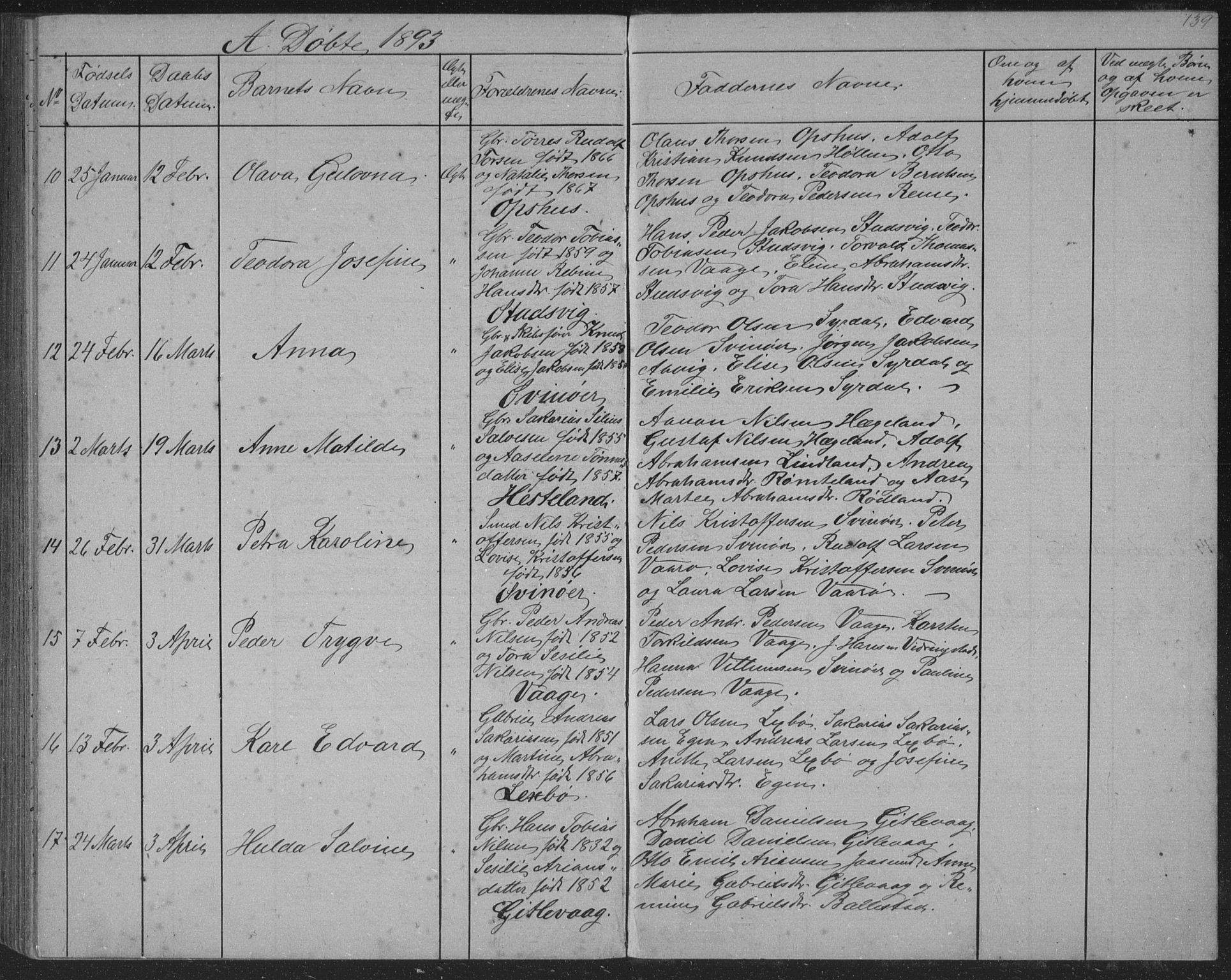 Sør-Audnedal sokneprestkontor, AV/SAK-1111-0039/F/Fb/Fba/L0003: Parish register (copy) no. B 3, 1879-1893, p. 139