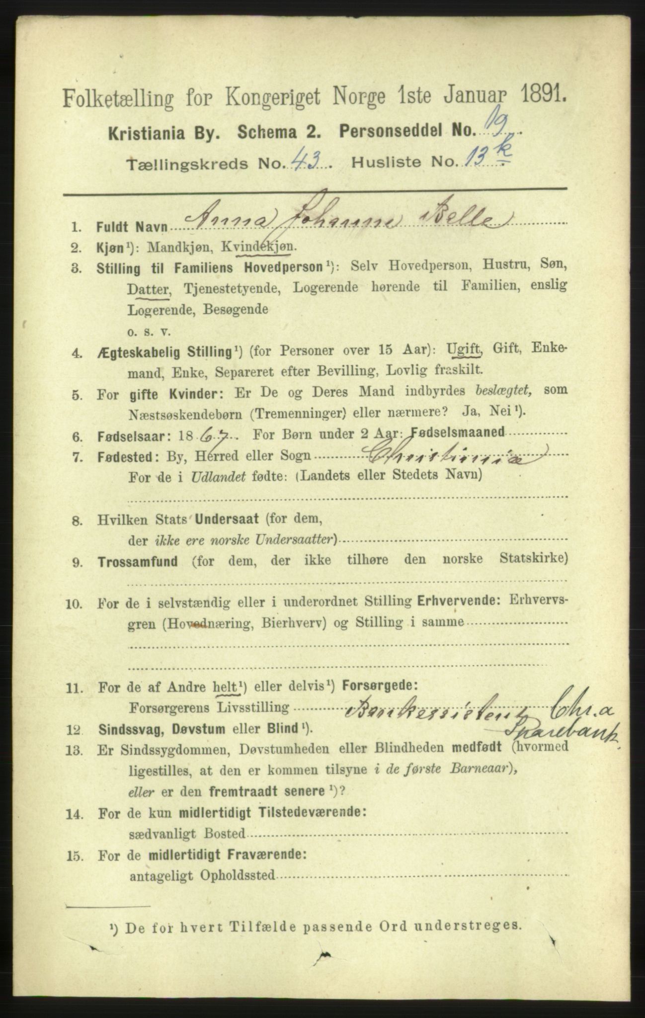 RA, 1891 census for 0301 Kristiania, 1891, p. 26575