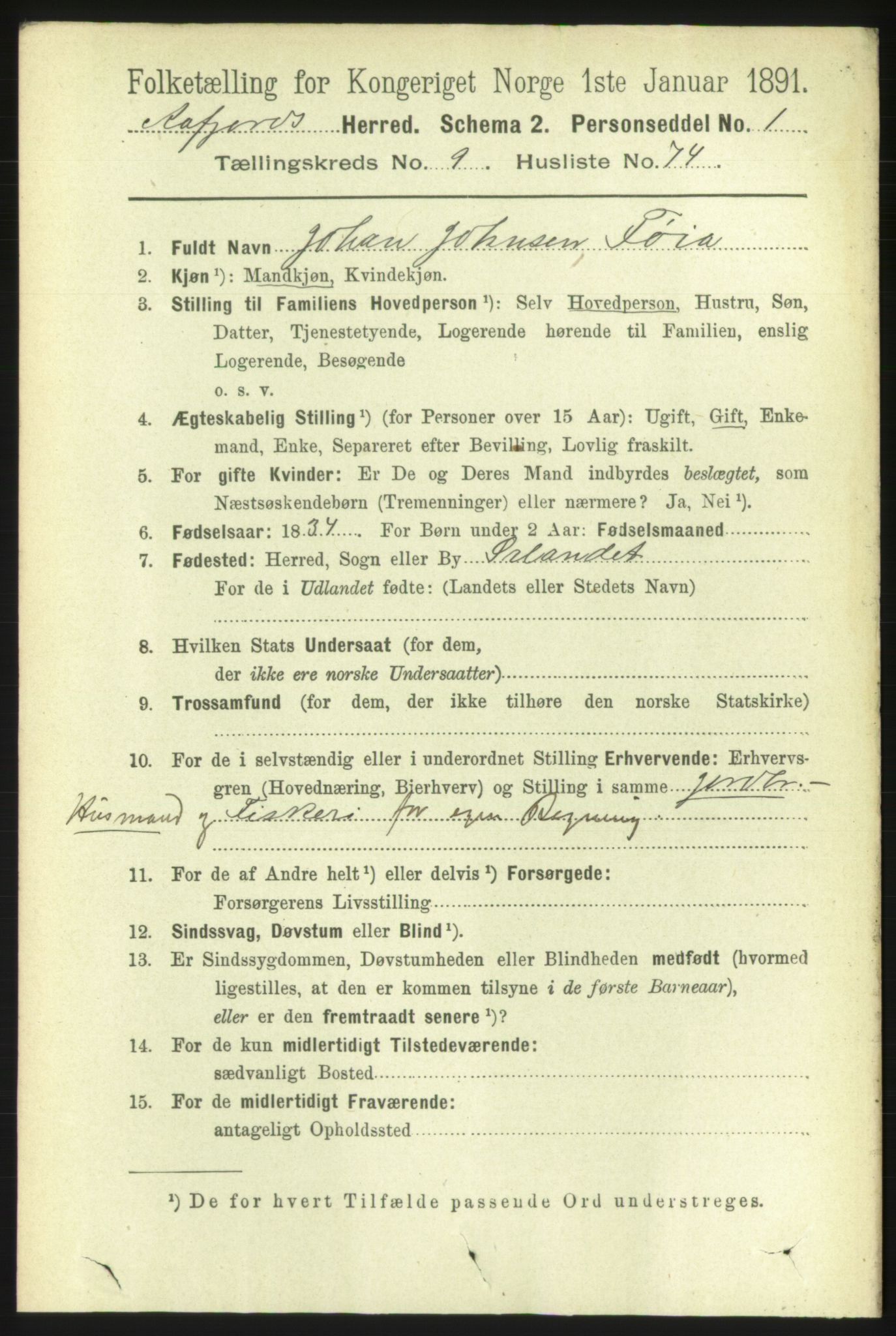 RA, 1891 census for 1630 Åfjord, 1891, p. 2904