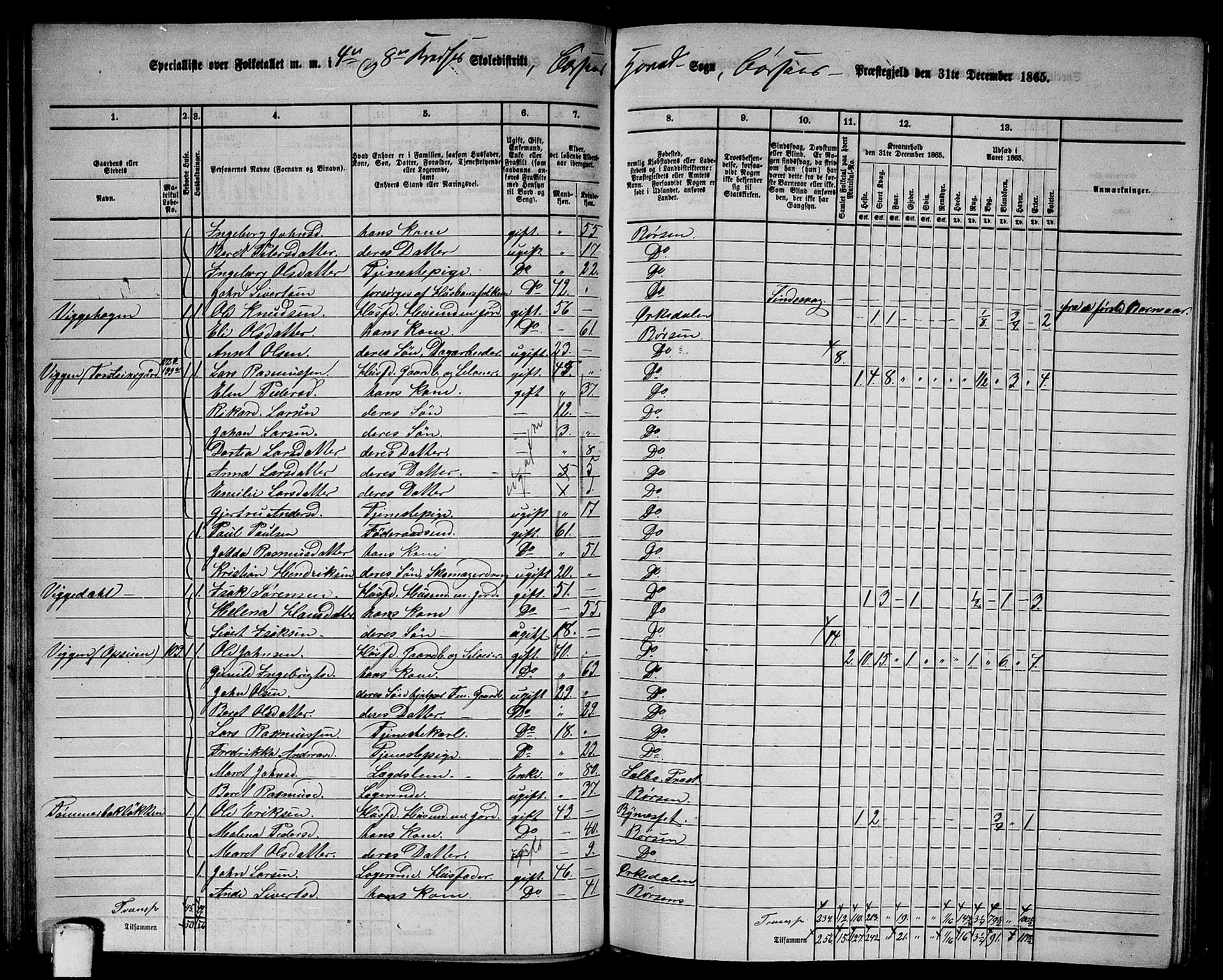 RA, 1865 census for Børsa, 1865, p. 73