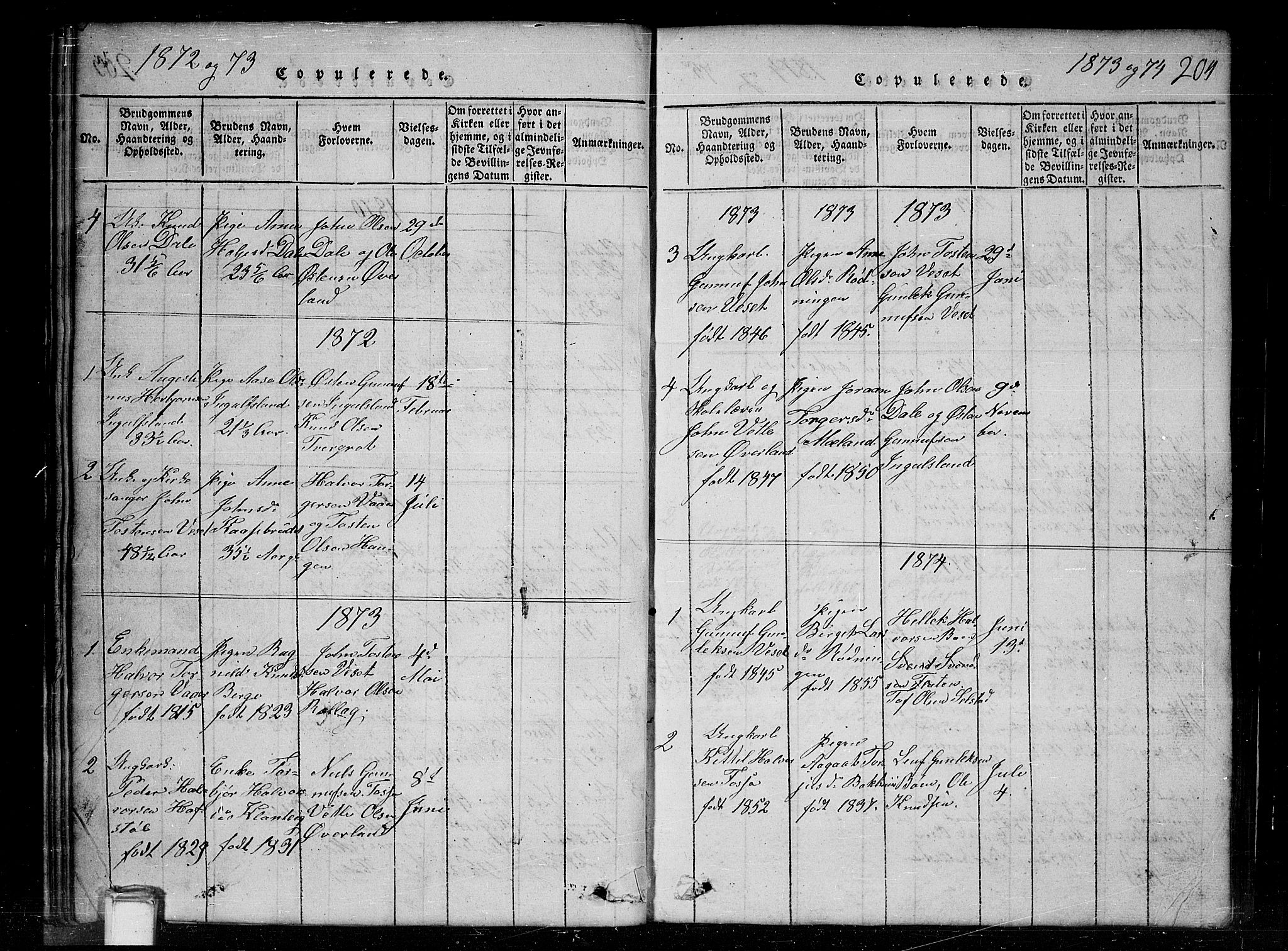 Tinn kirkebøker, SAKO/A-308/G/Gc/L0001: Parish register (copy) no. III 1, 1815-1879, p. 204