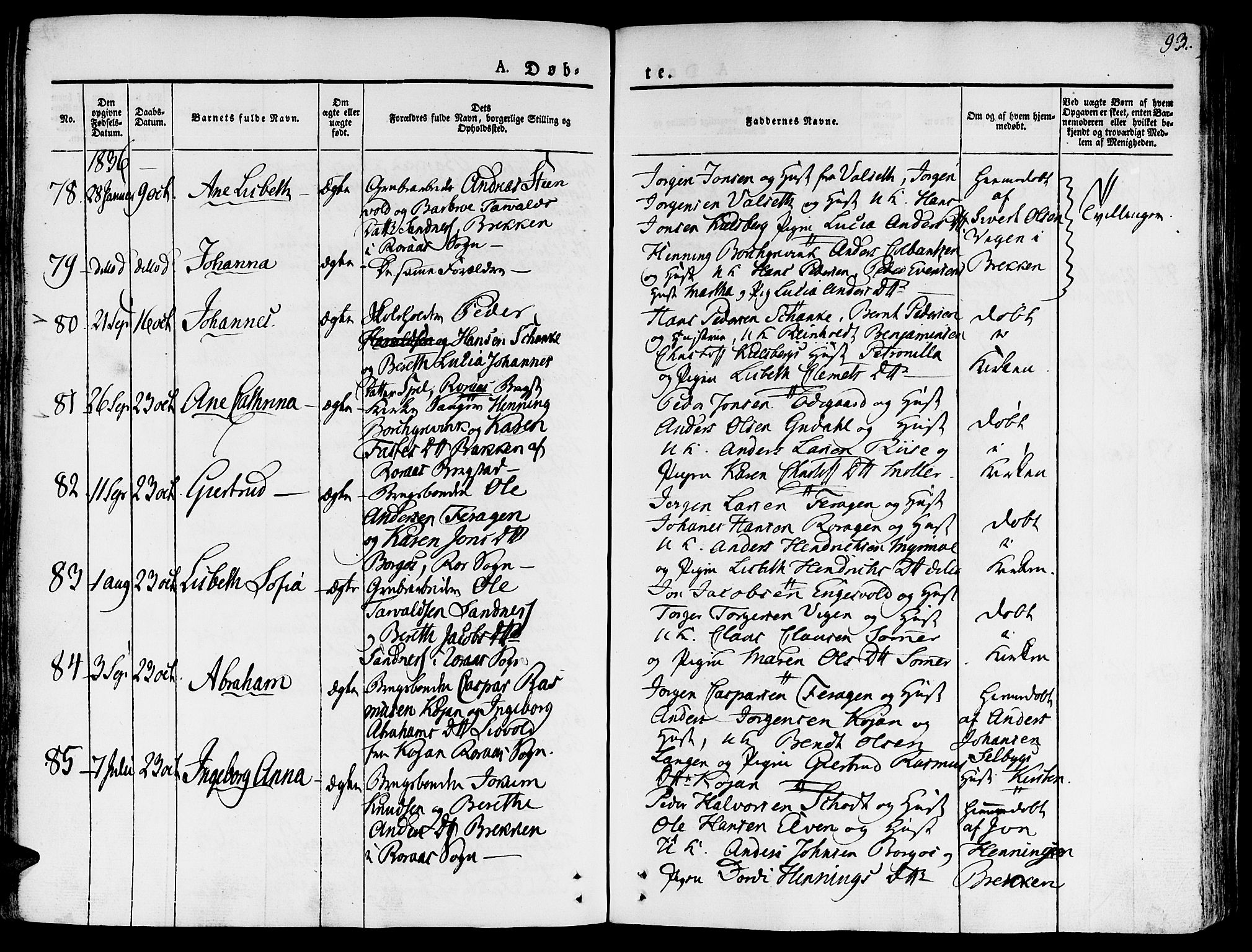 Ministerialprotokoller, klokkerbøker og fødselsregistre - Sør-Trøndelag, SAT/A-1456/681/L0930: Parish register (official) no. 681A08, 1829-1844, p. 93