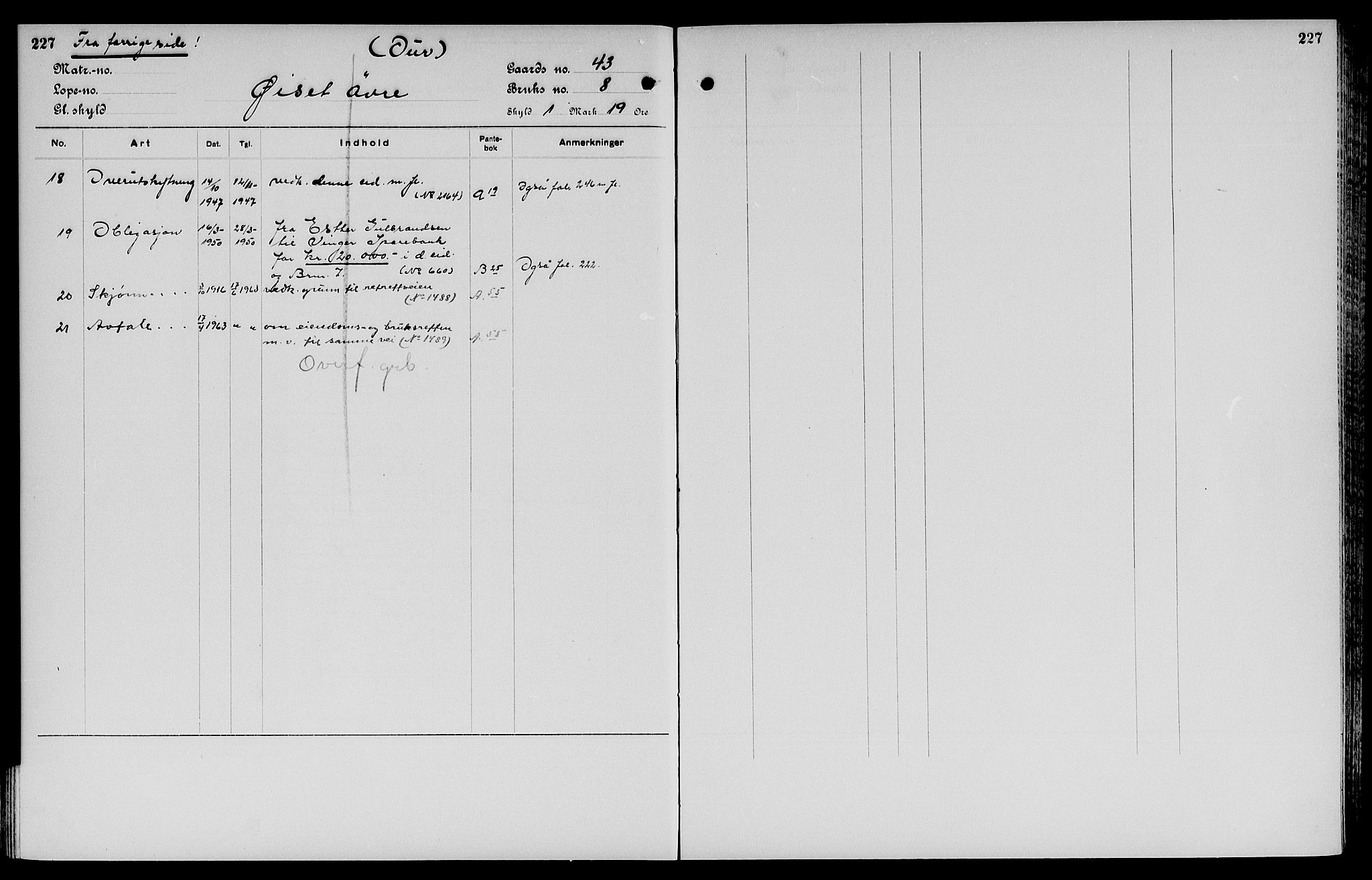 Vinger og Odal sorenskriveri, SAH/TING-022/H/Ha/Hac/Hacc/L0007: Mortgage register no. 3.7, 1923, p. 227