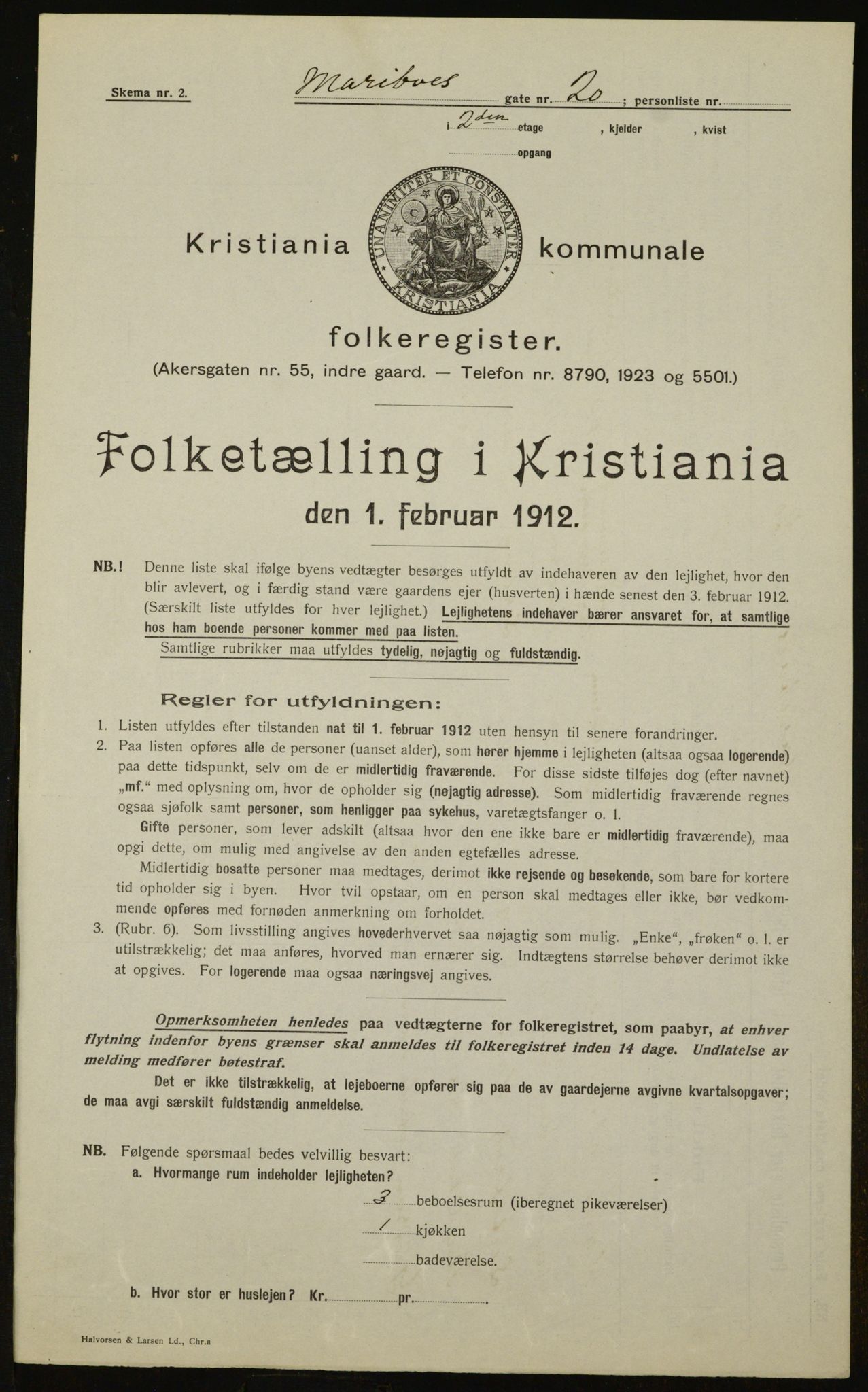 OBA, Municipal Census 1912 for Kristiania, 1912, p. 60980