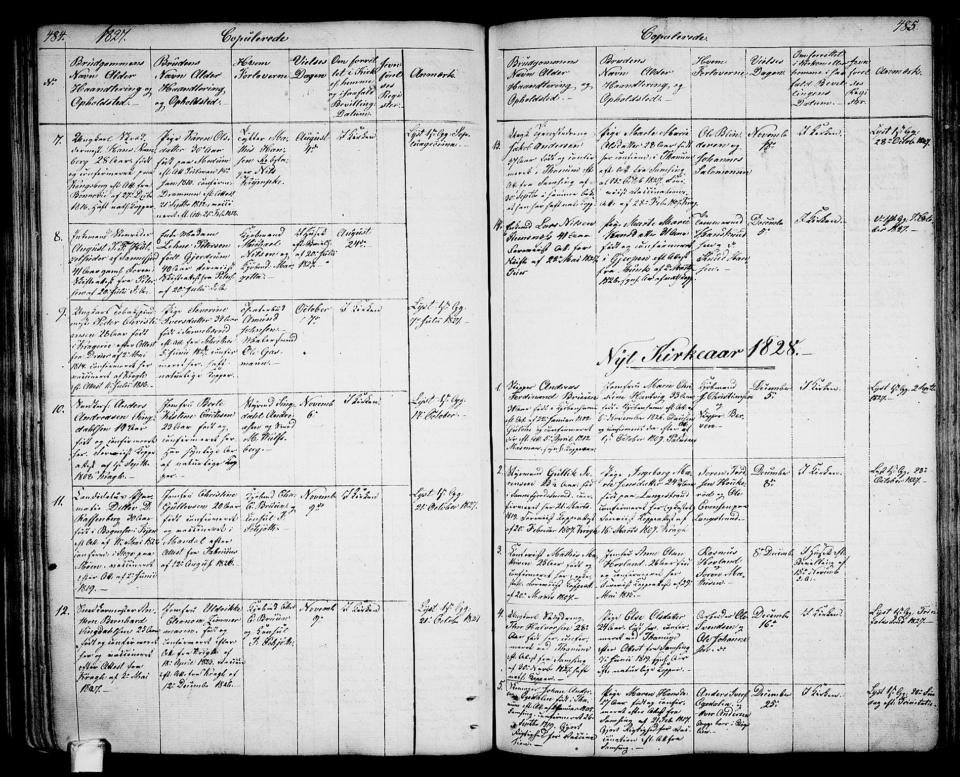 Larvik kirkebøker, AV/SAKO-A-352/G/Ga/L0002: Parish register (copy) no. I 2, 1807-1830, p. 484-485