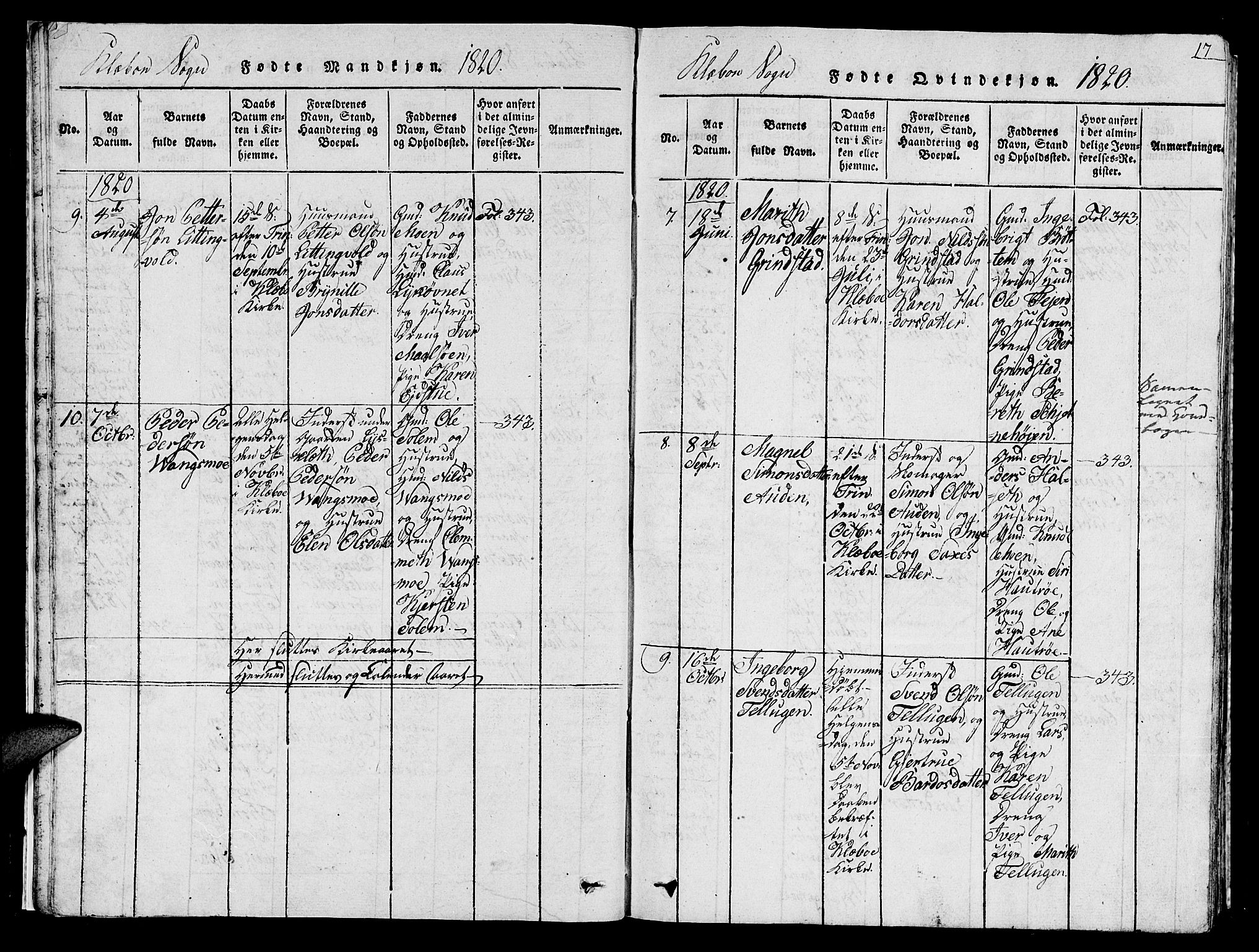 Ministerialprotokoller, klokkerbøker og fødselsregistre - Sør-Trøndelag, SAT/A-1456/618/L0450: Parish register (copy) no. 618C01, 1816-1865, p. 17
