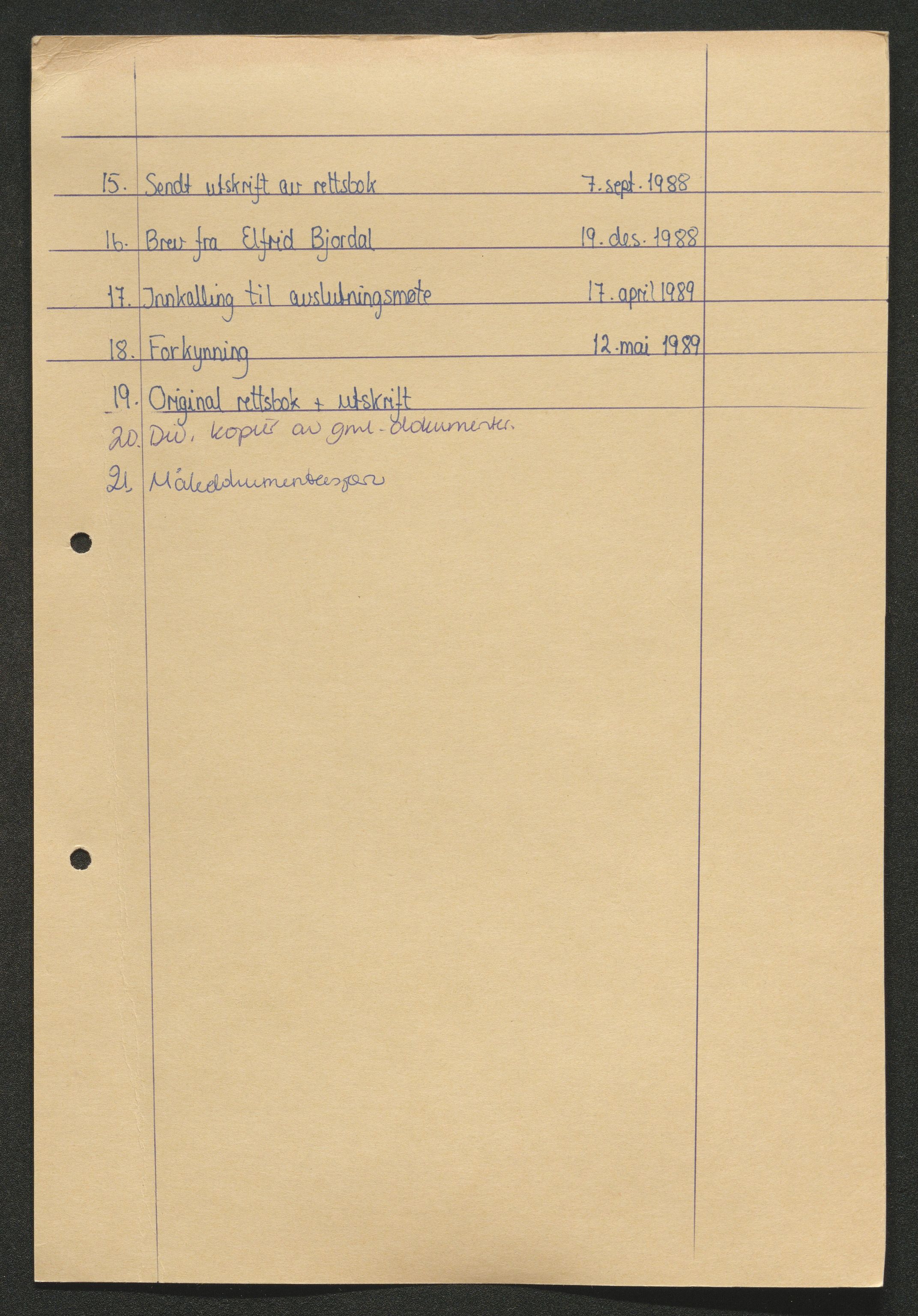 Vestfold jordskifterett, AV/SAKO-A-1152/G/Gb/L0021/0004: Horten, gnr. 72-108 / Gårdsnr. 108: Sak 0700-1984-0020, 1986-1989, p. 3