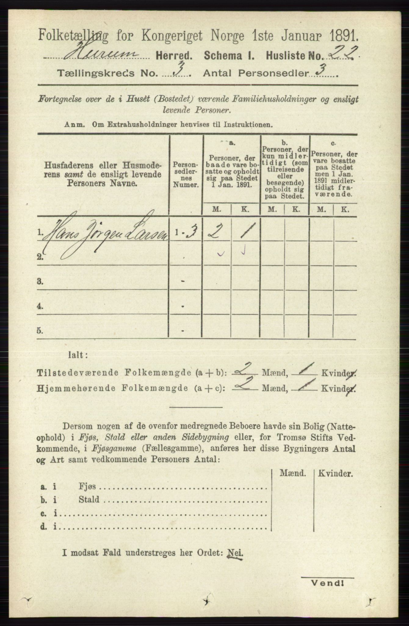 RA, 1891 census for 0628 Hurum, 1891, p. 940