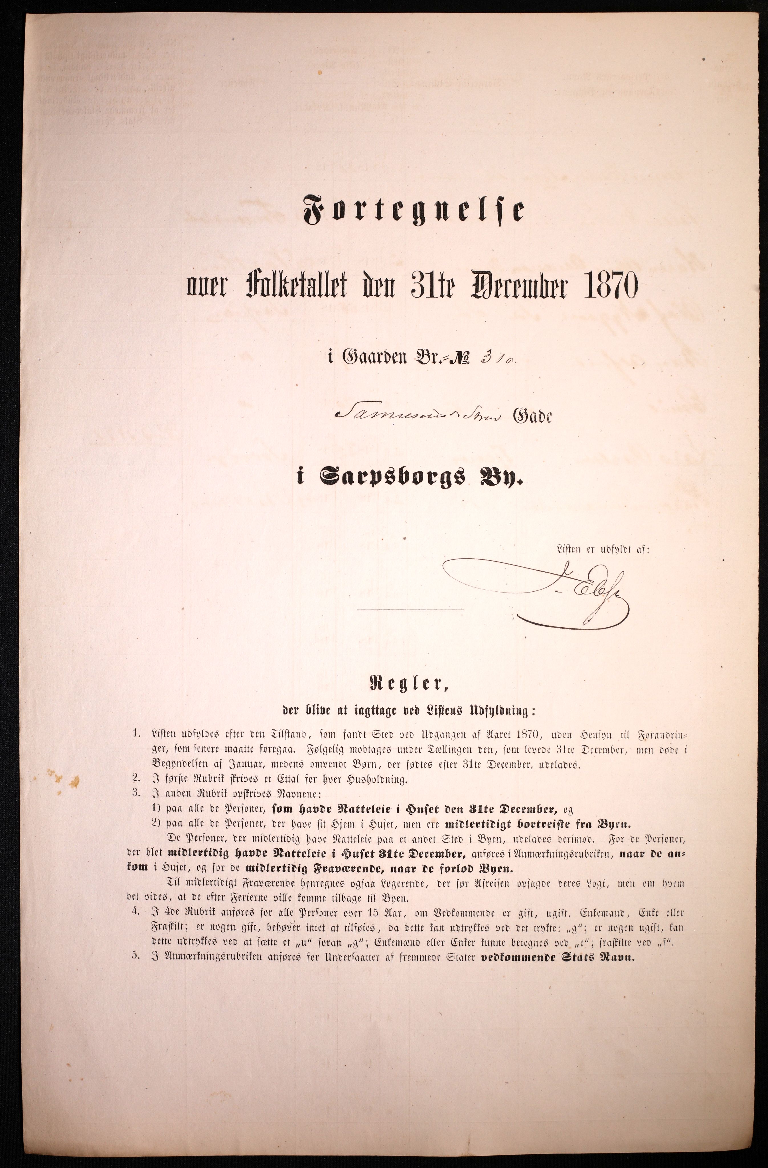 RA, 1870 census for 0102 Sarpsborg, 1870, p. 219