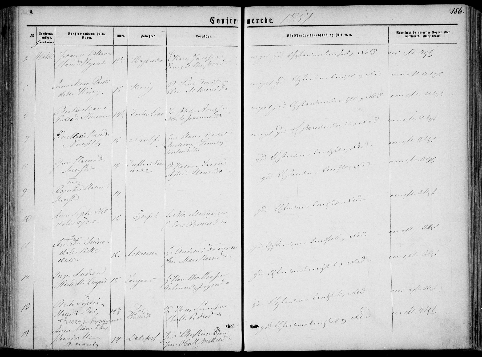 Hedrum kirkebøker, AV/SAKO-A-344/F/Fa/L0007: Parish register (official) no. I 7, 1857-1868, p. 156