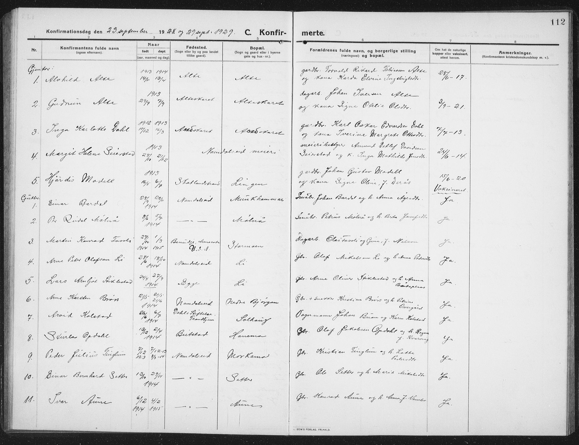 Ministerialprotokoller, klokkerbøker og fødselsregistre - Nord-Trøndelag, SAT/A-1458/742/L0413: Parish register (copy) no. 742C04, 1911-1938, p. 112