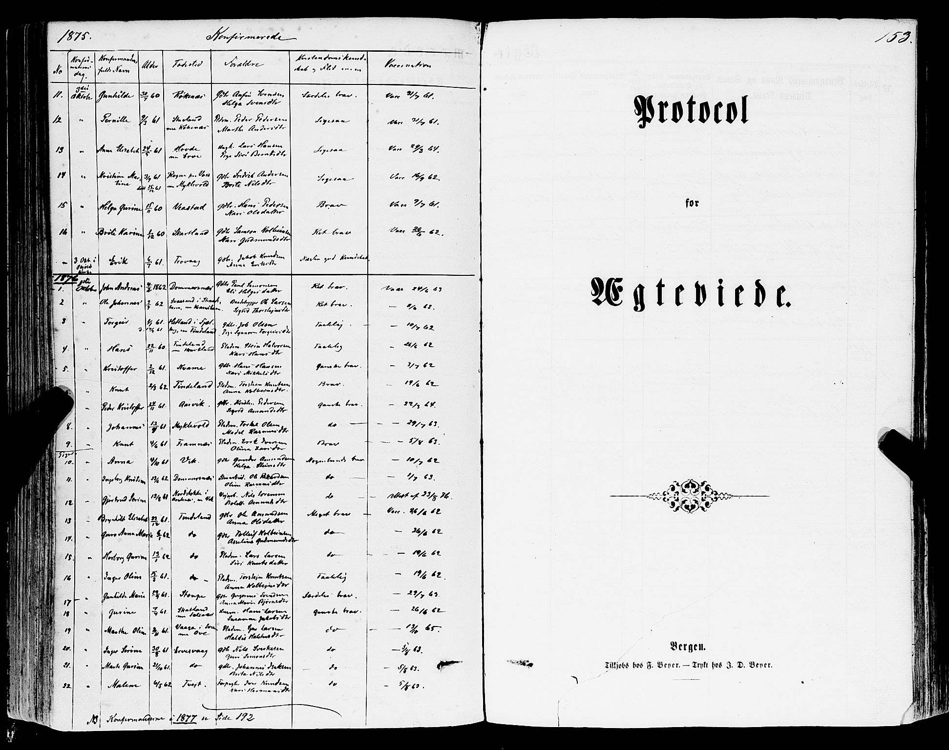 Sveio Sokneprestembete, SAB/A-78501/H/Haa: Parish register (official) no. A 1, 1861-1877, p. 153