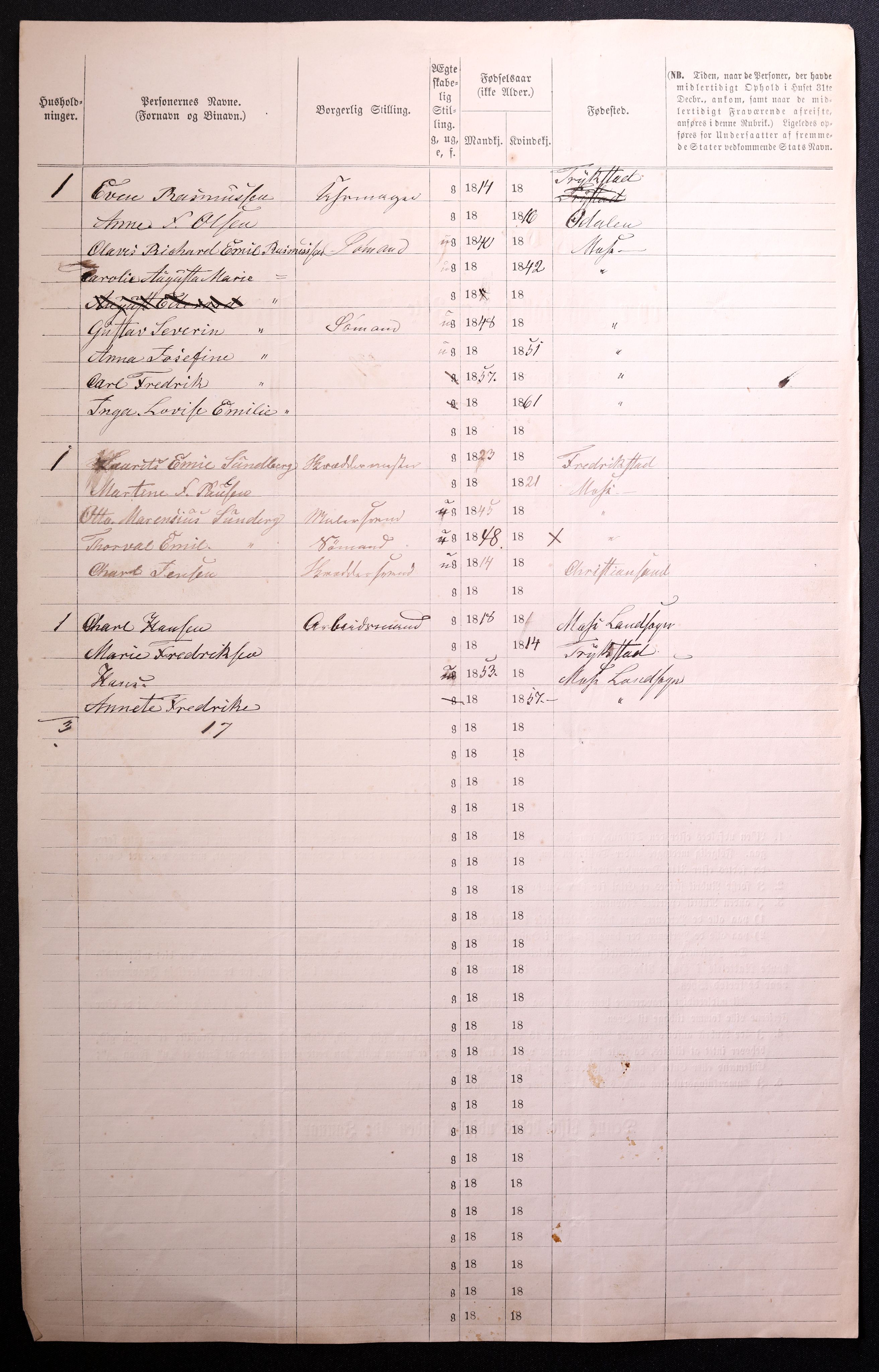 RA, 1870 census for 0104 Moss, 1870, p. 374