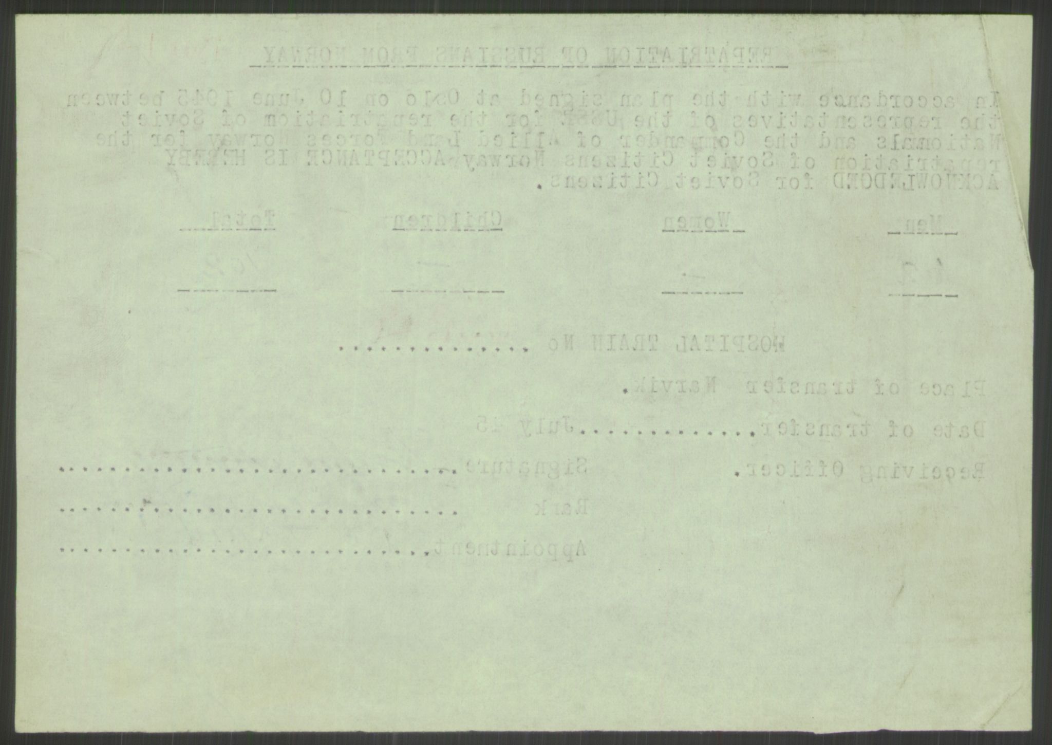 Flyktnings- og fangedirektoratet, Repatrieringskontoret, AV/RA-S-1681/D/Db/L0015: Displaced Persons (DPs) og sivile tyskere, 1945-1948, p. 768