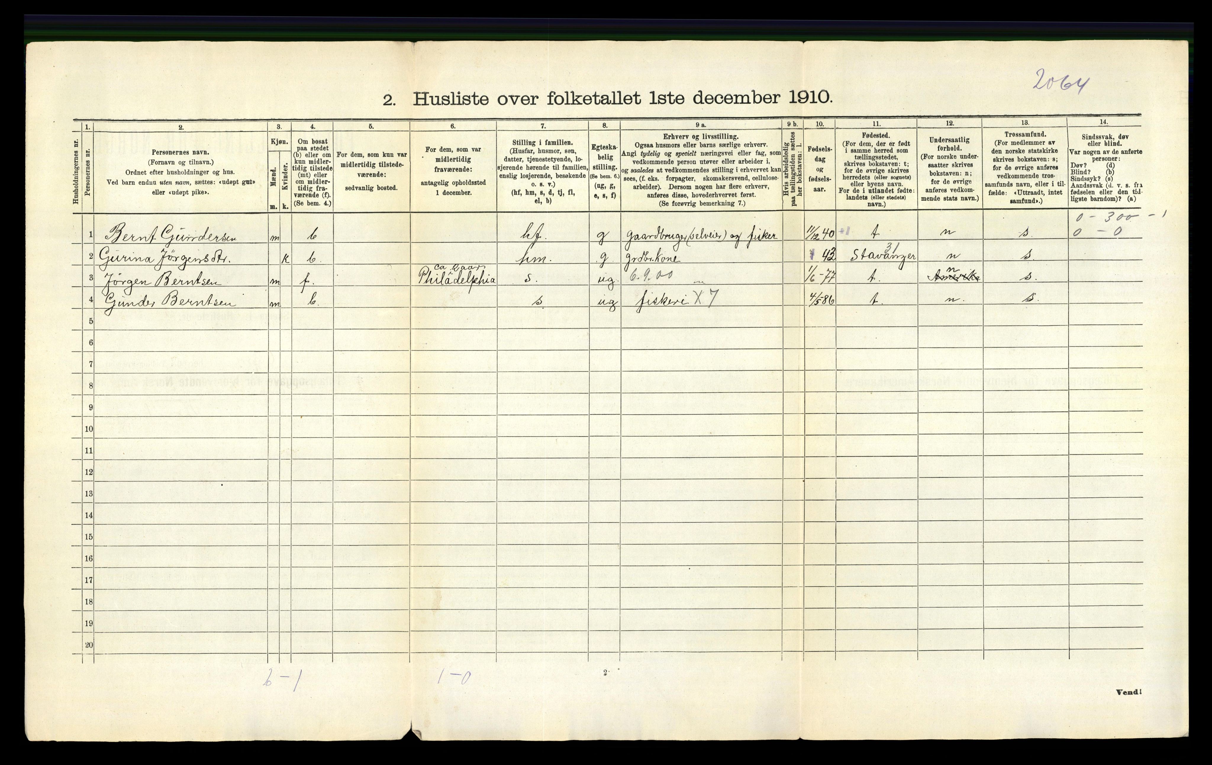 RA, 1910 census for Ogna, 1910, p. 22