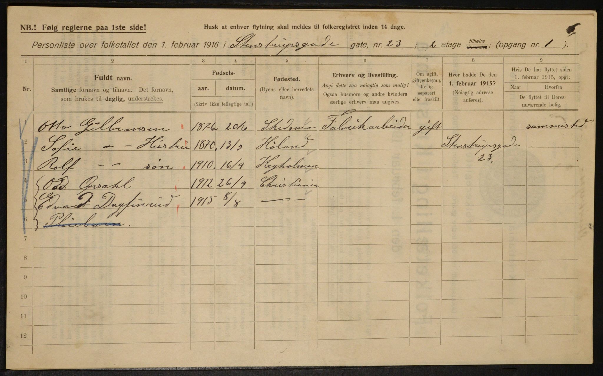 OBA, Municipal Census 1916 for Kristiania, 1916, p. 104090