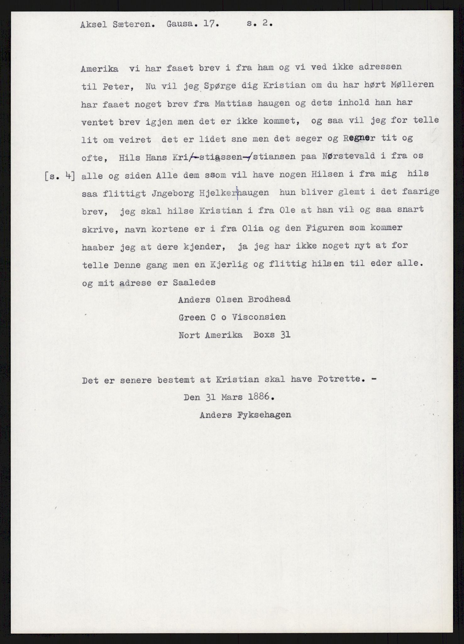 Samlinger til kildeutgivelse, Amerikabrevene, AV/RA-EA-4057/F/L0015: Innlån fra Oppland: Sæteren - Vigerust, 1838-1914, p. 131