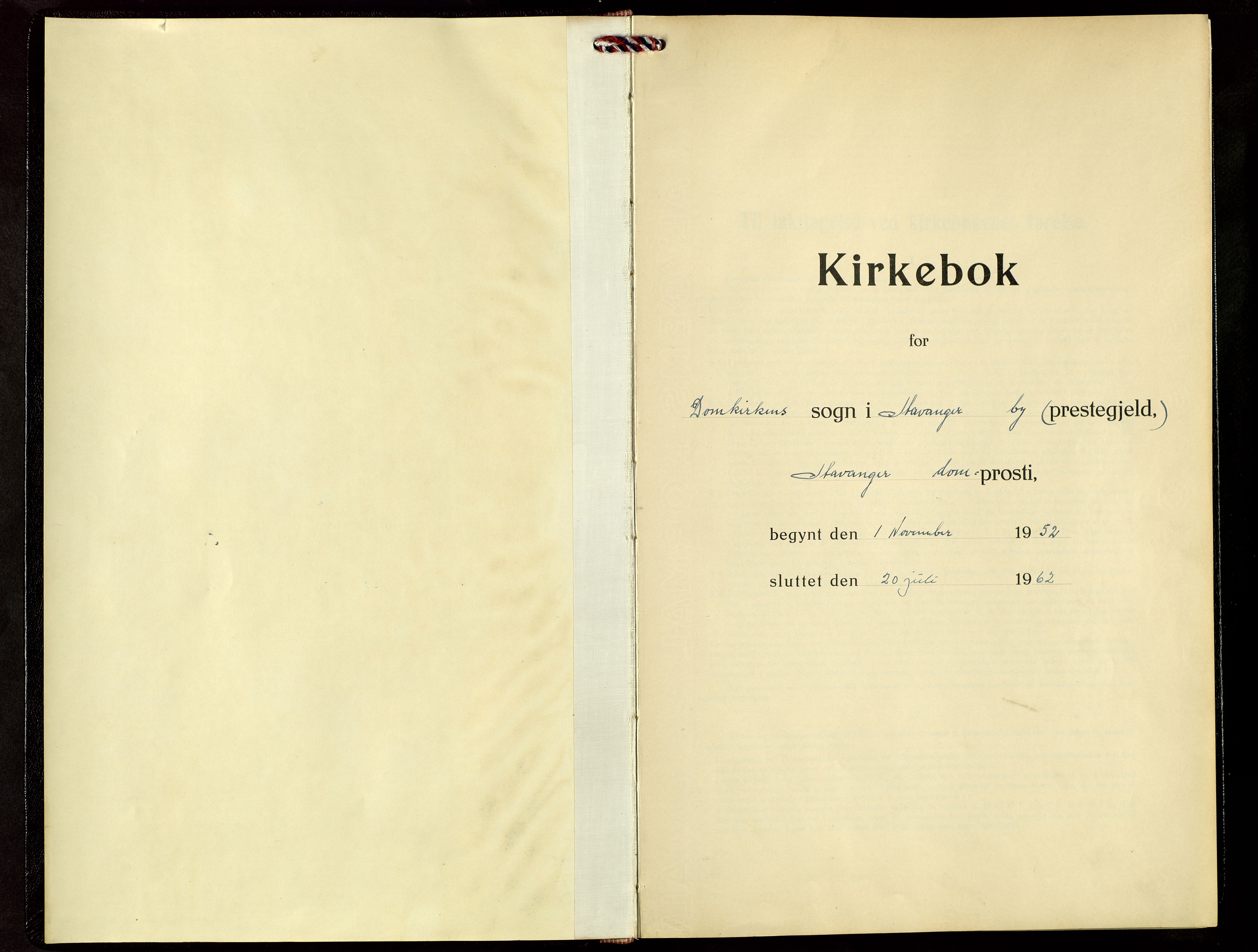 Domkirken sokneprestkontor, AV/SAST-A-101812/001/30/30BB/L0024: Parish register (copy) no. B 24, 1952-1962