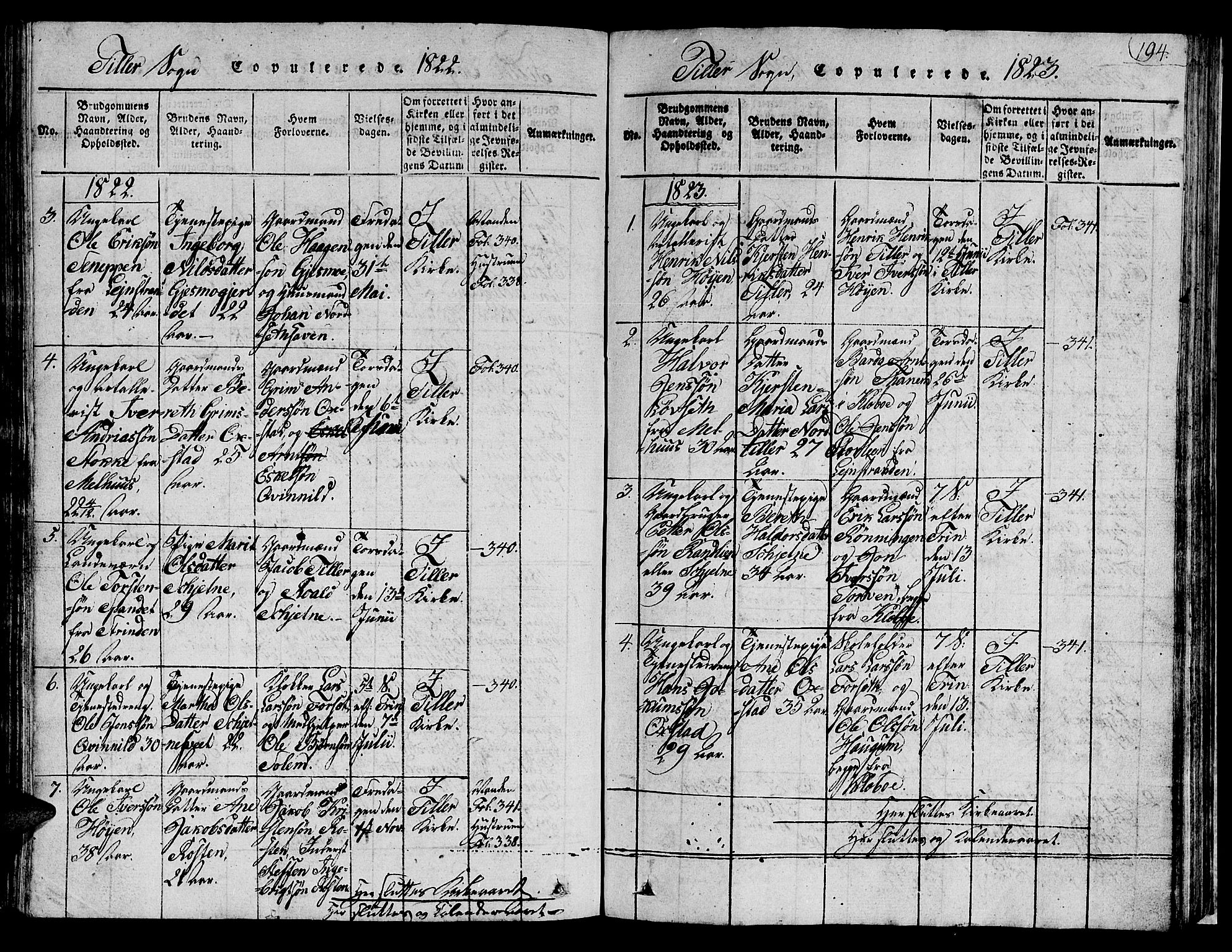 Ministerialprotokoller, klokkerbøker og fødselsregistre - Sør-Trøndelag, SAT/A-1456/621/L0458: Parish register (copy) no. 621C01, 1816-1865, p. 194