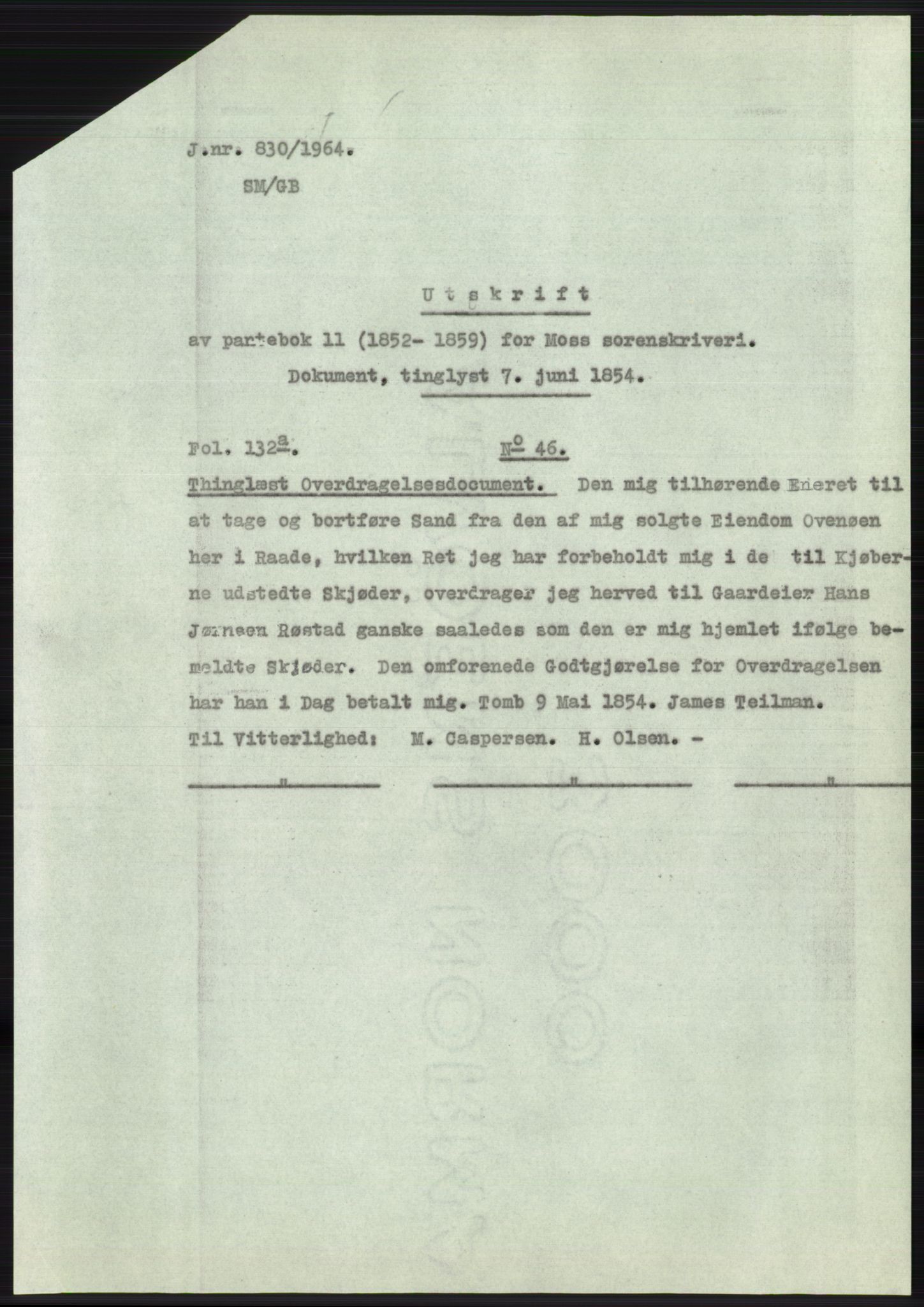 Statsarkivet i Oslo, SAO/A-10621/Z/Zd/L0019: Avskrifter, j.nr 4-893/1964, 1964, p. 393