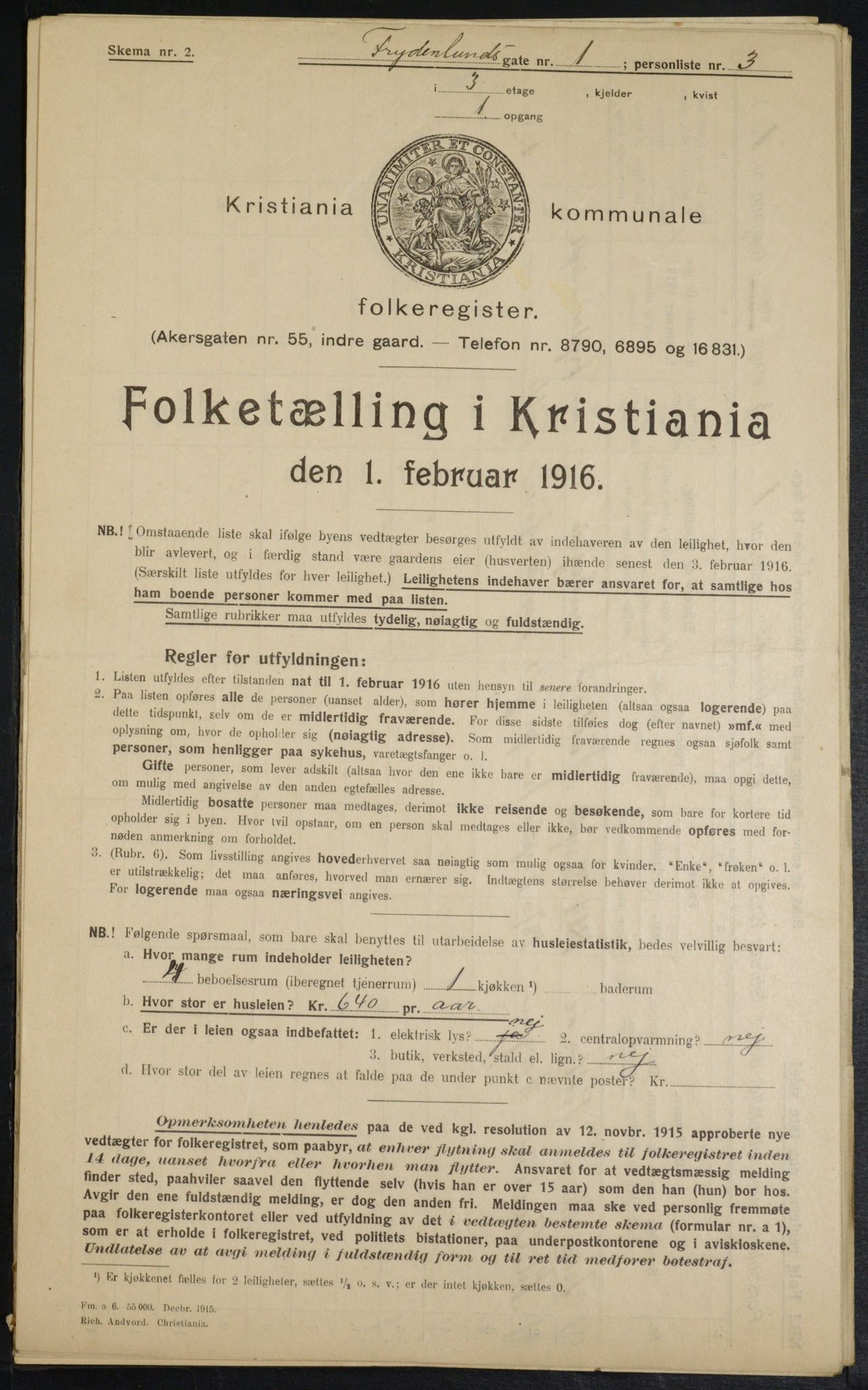 OBA, Municipal Census 1916 for Kristiania, 1916, p. 28535