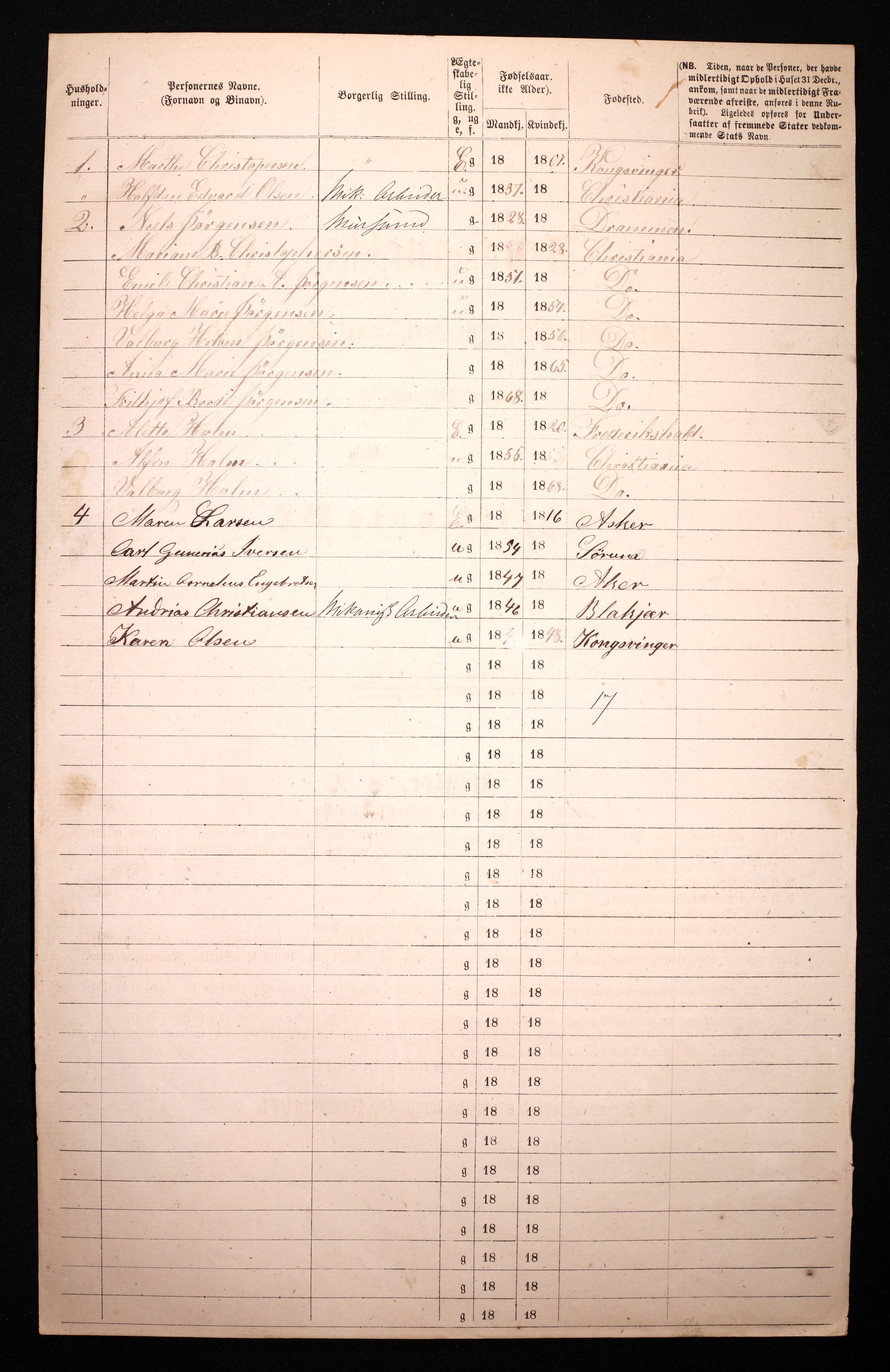 RA, 1870 census for 0301 Kristiania, 1870, p. 3446