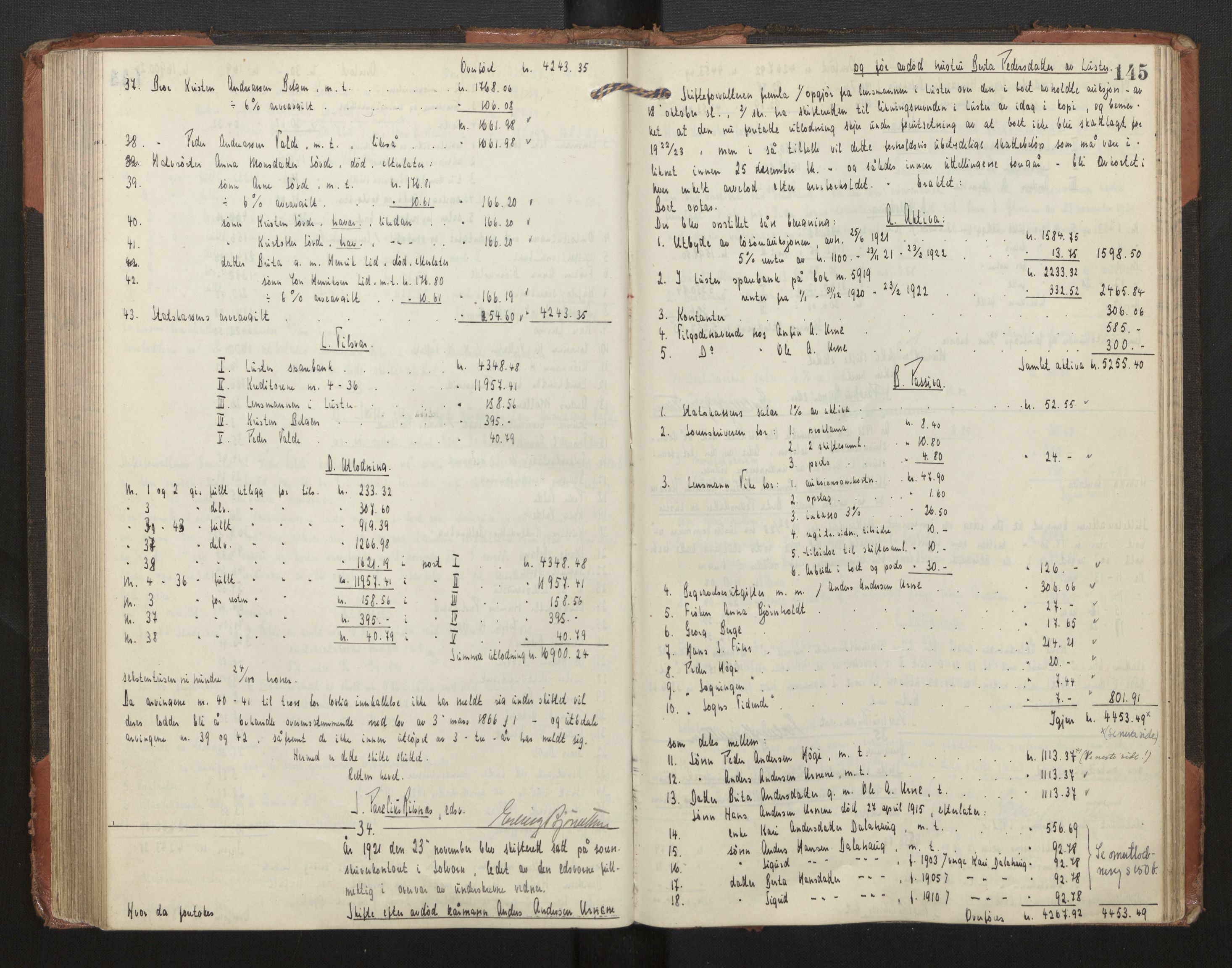 Indre Sogn tingrett, AV/SAB-A-3301/1/H/Hd/L0008: Skifteutlodningsprotokoll 8, 1912-1923, p. 144b-145a