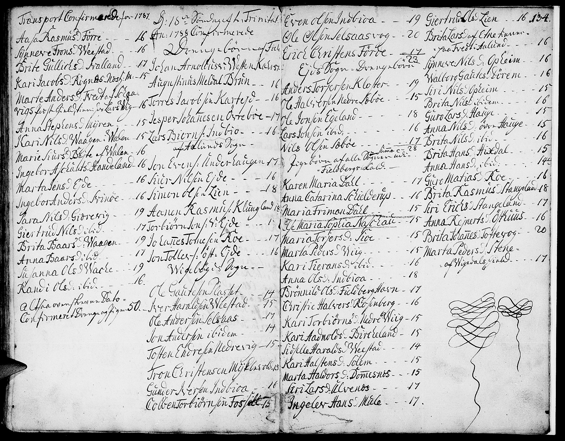 Fjelberg sokneprestembete, AV/SAB-A-75201/H/Haa: Parish register (official) no. A 2, 1760-1788, p. 134