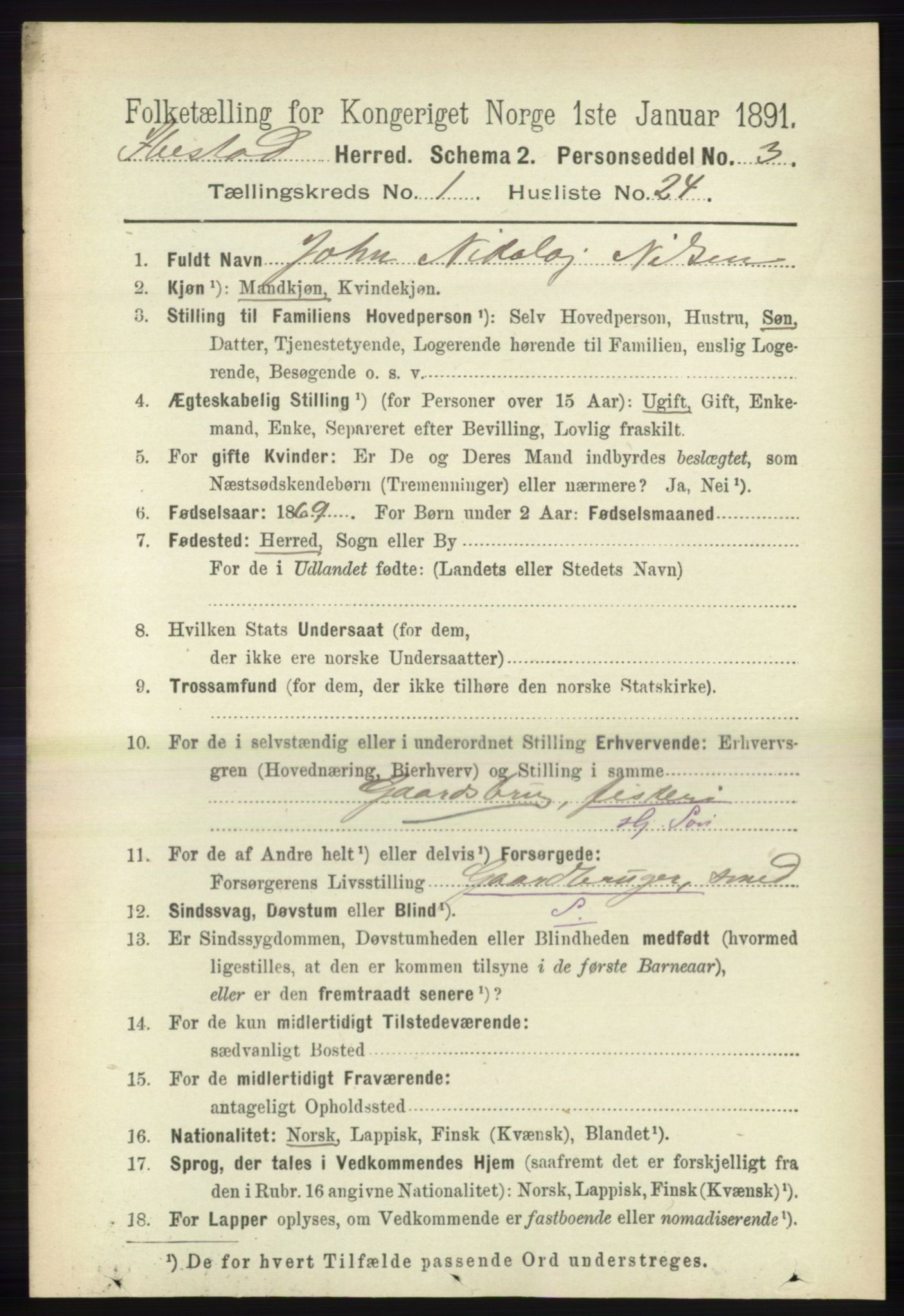 RA, 1891 census for 1917 Ibestad, 1891, p. 296