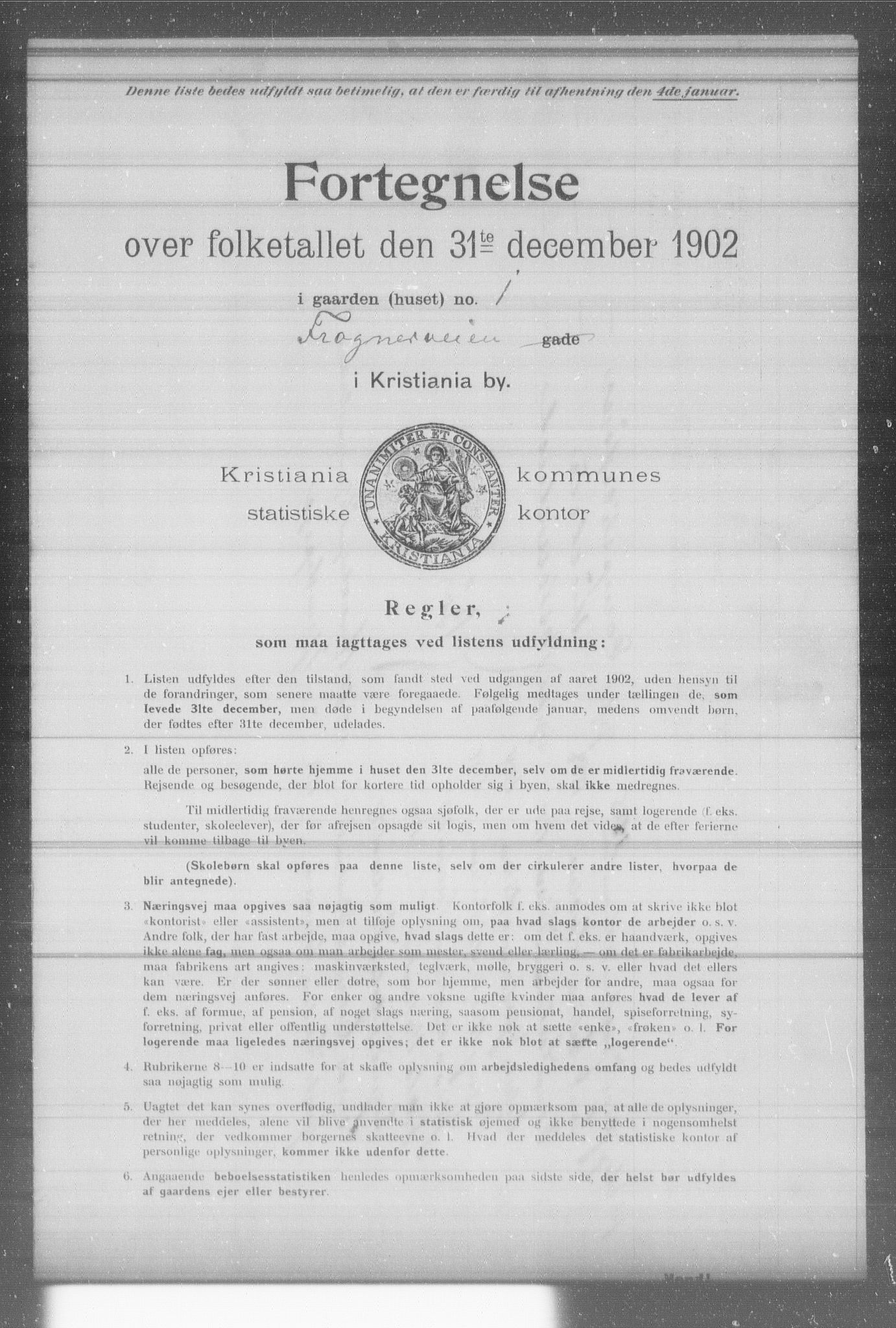 OBA, Municipal Census 1902 for Kristiania, 1902, p. 5231