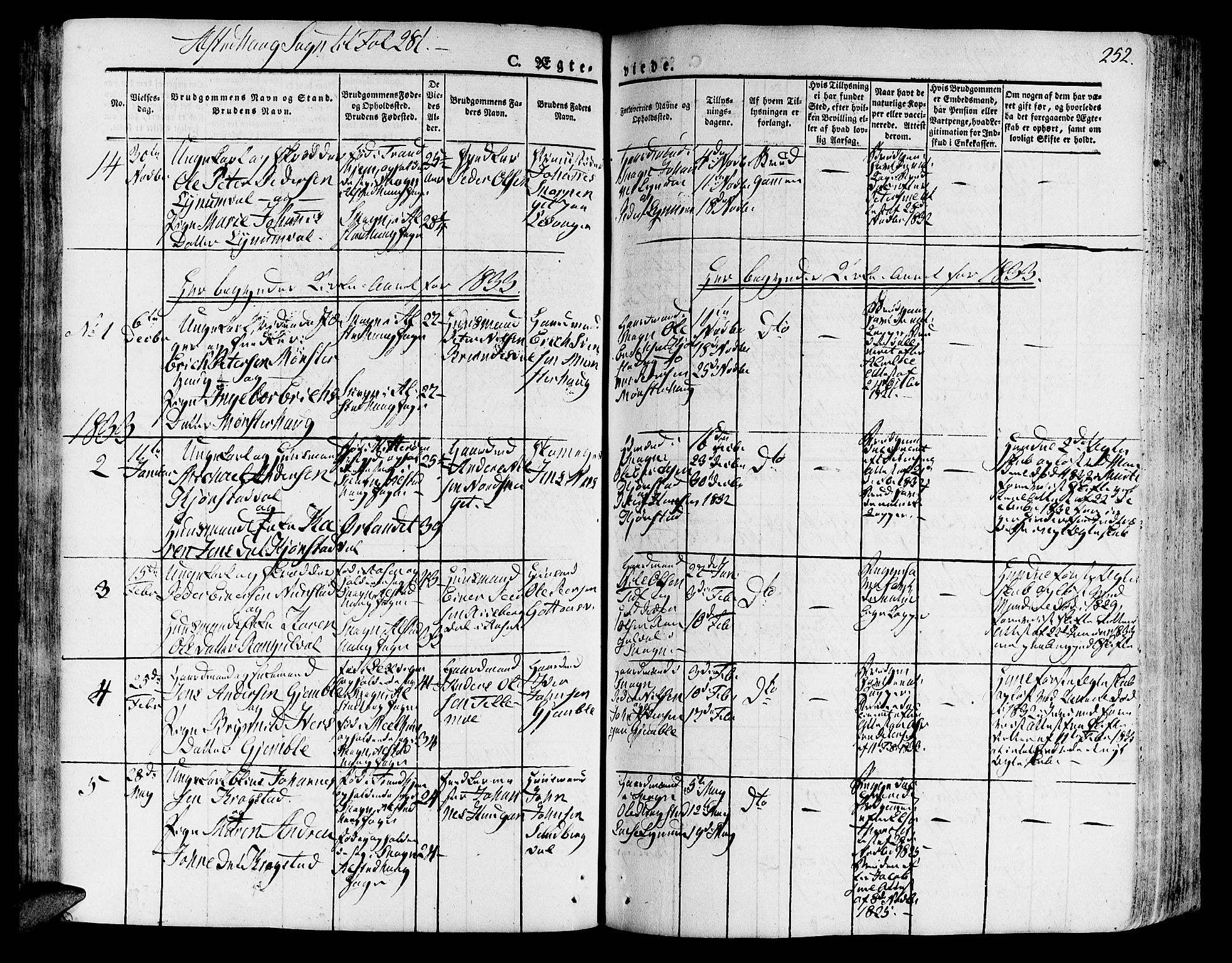 Ministerialprotokoller, klokkerbøker og fødselsregistre - Nord-Trøndelag, SAT/A-1458/717/L0152: Parish register (official) no. 717A05 /1, 1825-1836, p. 252