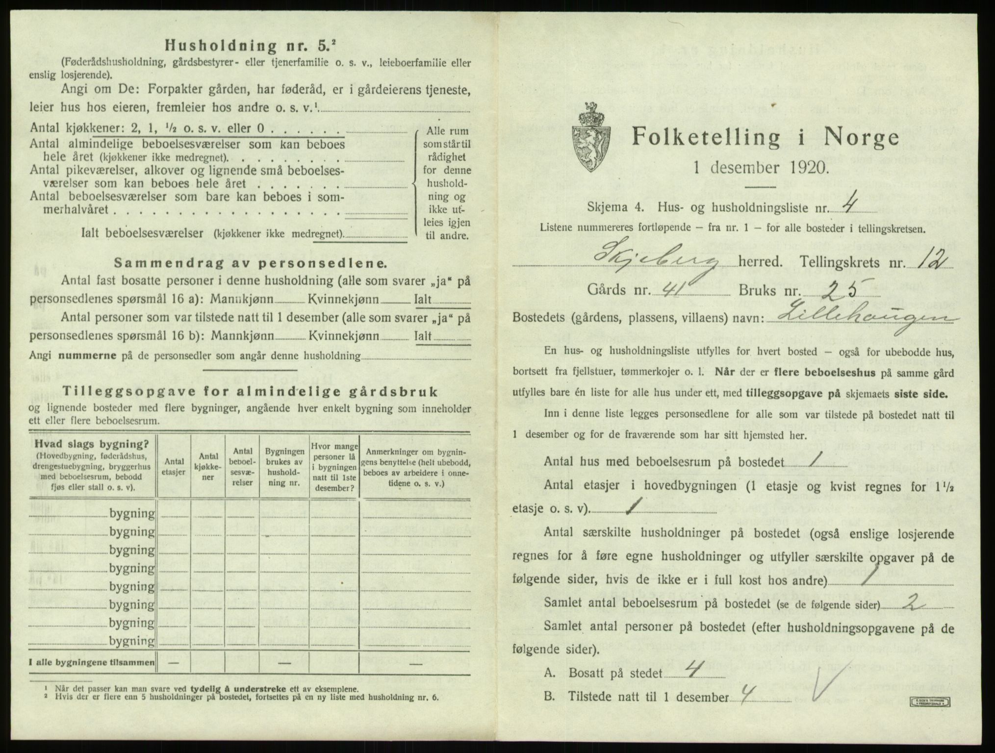 SAO, 1920 census for Skjeberg, 1920, p. 1556