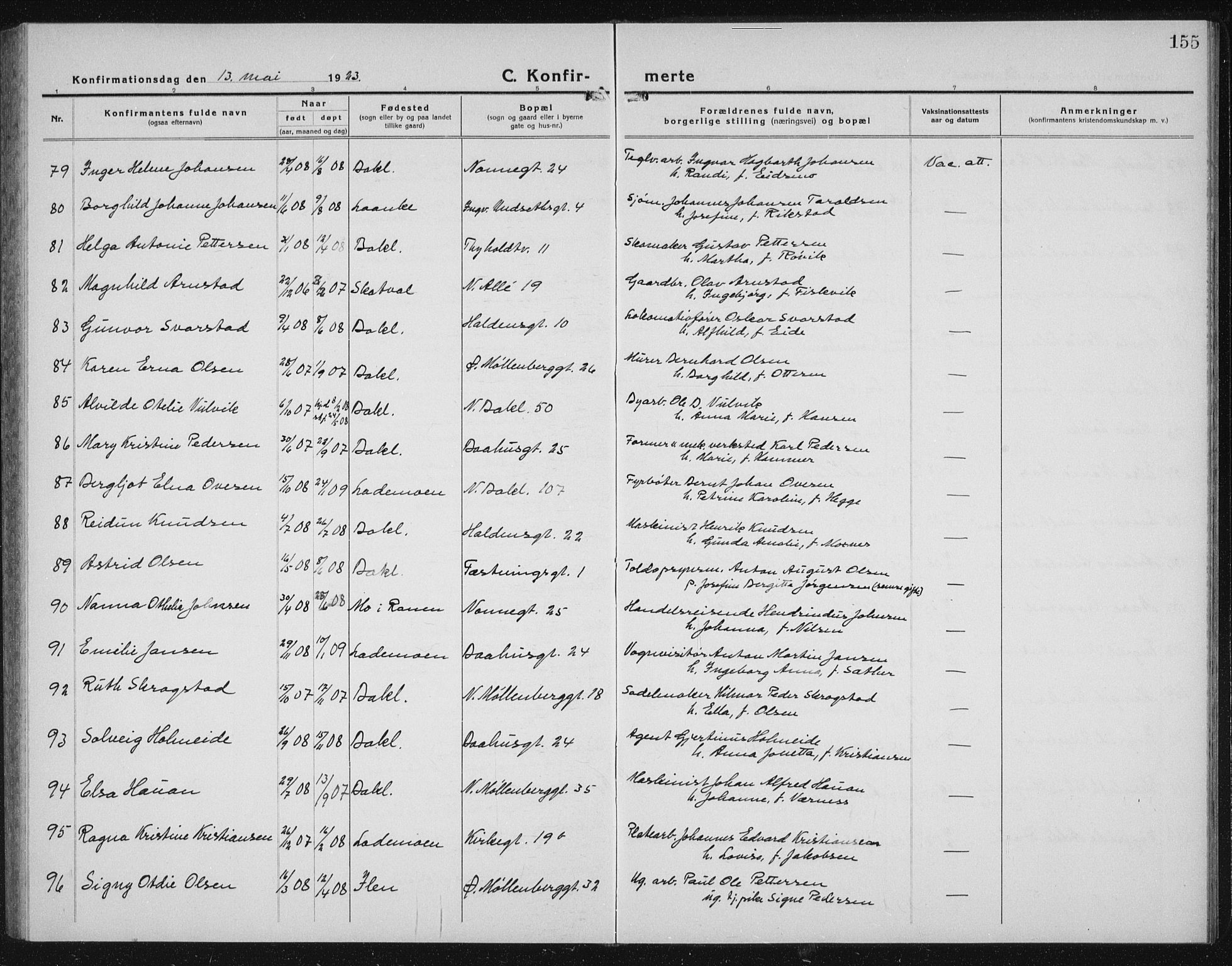 Ministerialprotokoller, klokkerbøker og fødselsregistre - Sør-Trøndelag, AV/SAT-A-1456/604/L0227: Parish register (copy) no. 604C10, 1923-1942, p. 155