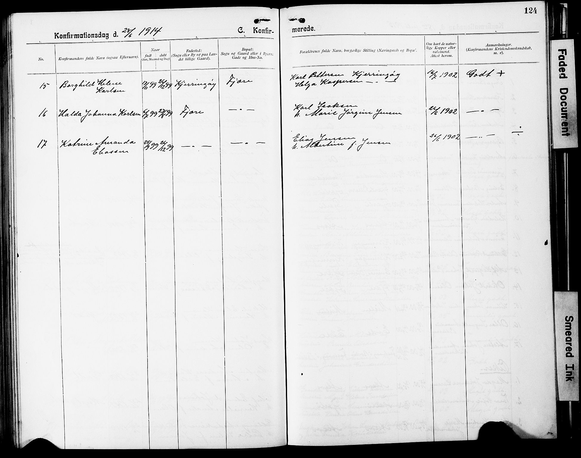 Ministerialprotokoller, klokkerbøker og fødselsregistre - Nordland, AV/SAT-A-1459/803/L0077: Parish register (copy) no. 803C04, 1897-1930, p. 124