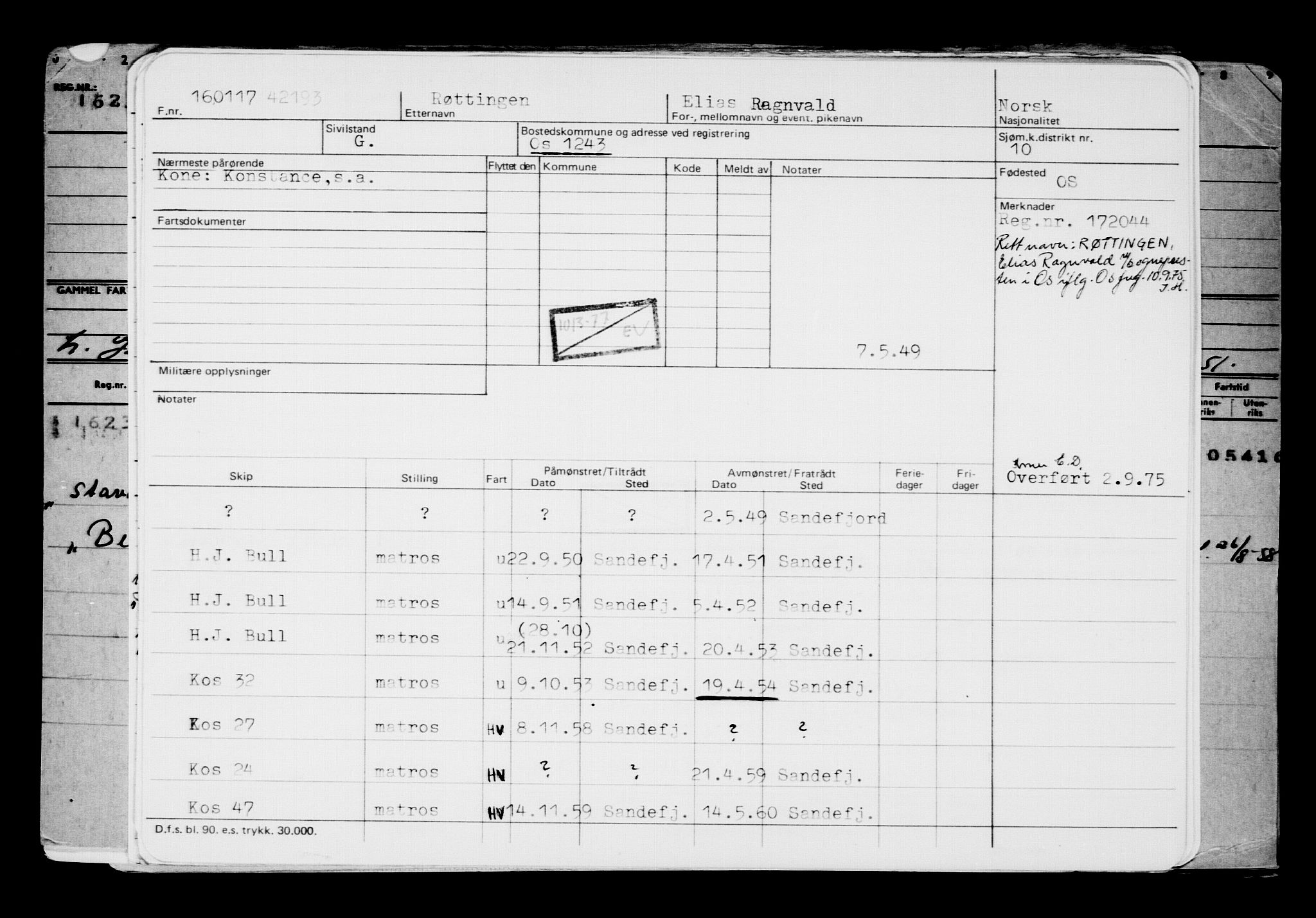 Direktoratet for sjømenn, AV/RA-S-3545/G/Gb/L0145: Hovedkort, 1917, p. 295