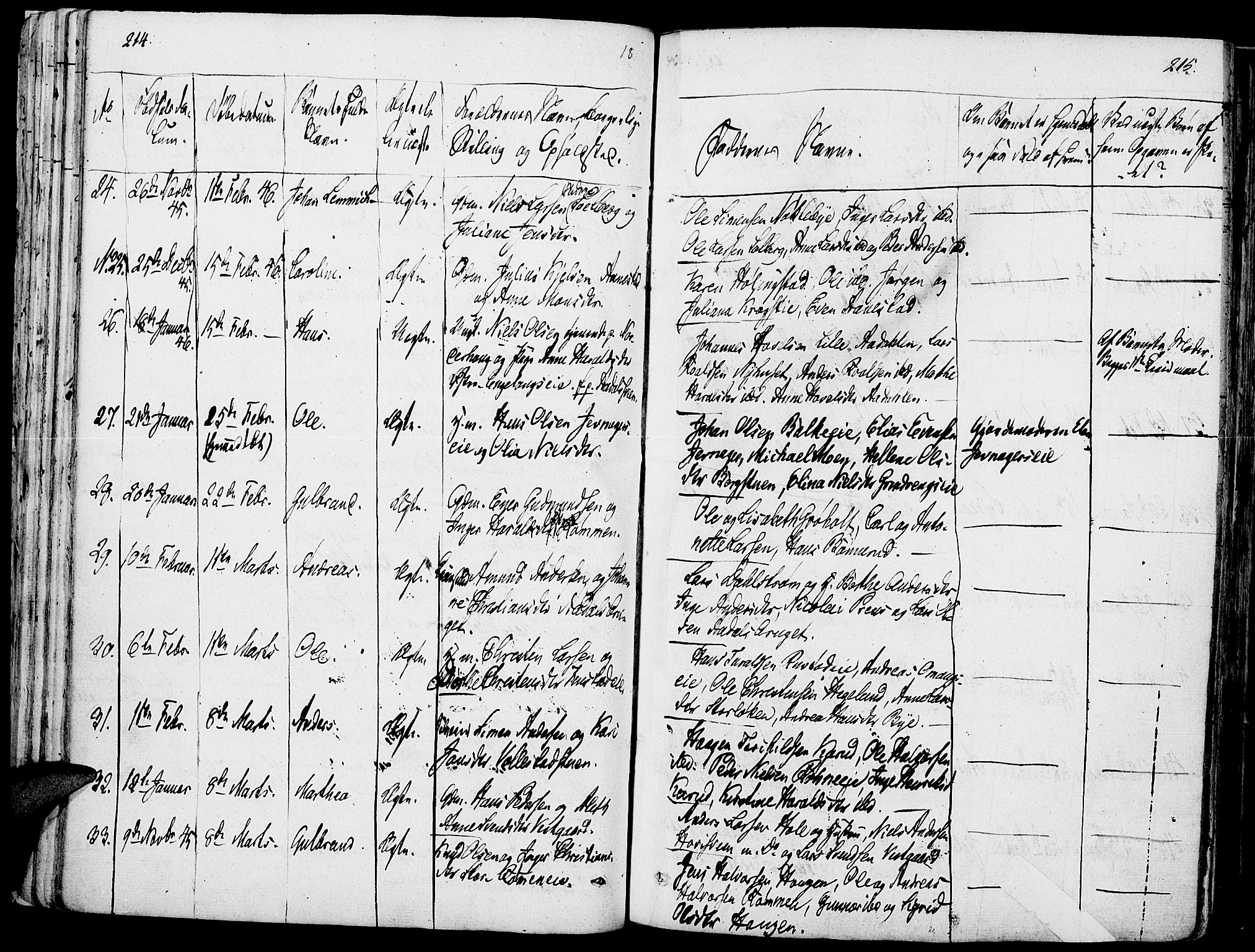 Løten prestekontor, AV/SAH-PREST-022/K/Ka/L0006: Parish register (official) no. 6, 1832-1849, p. 214-215