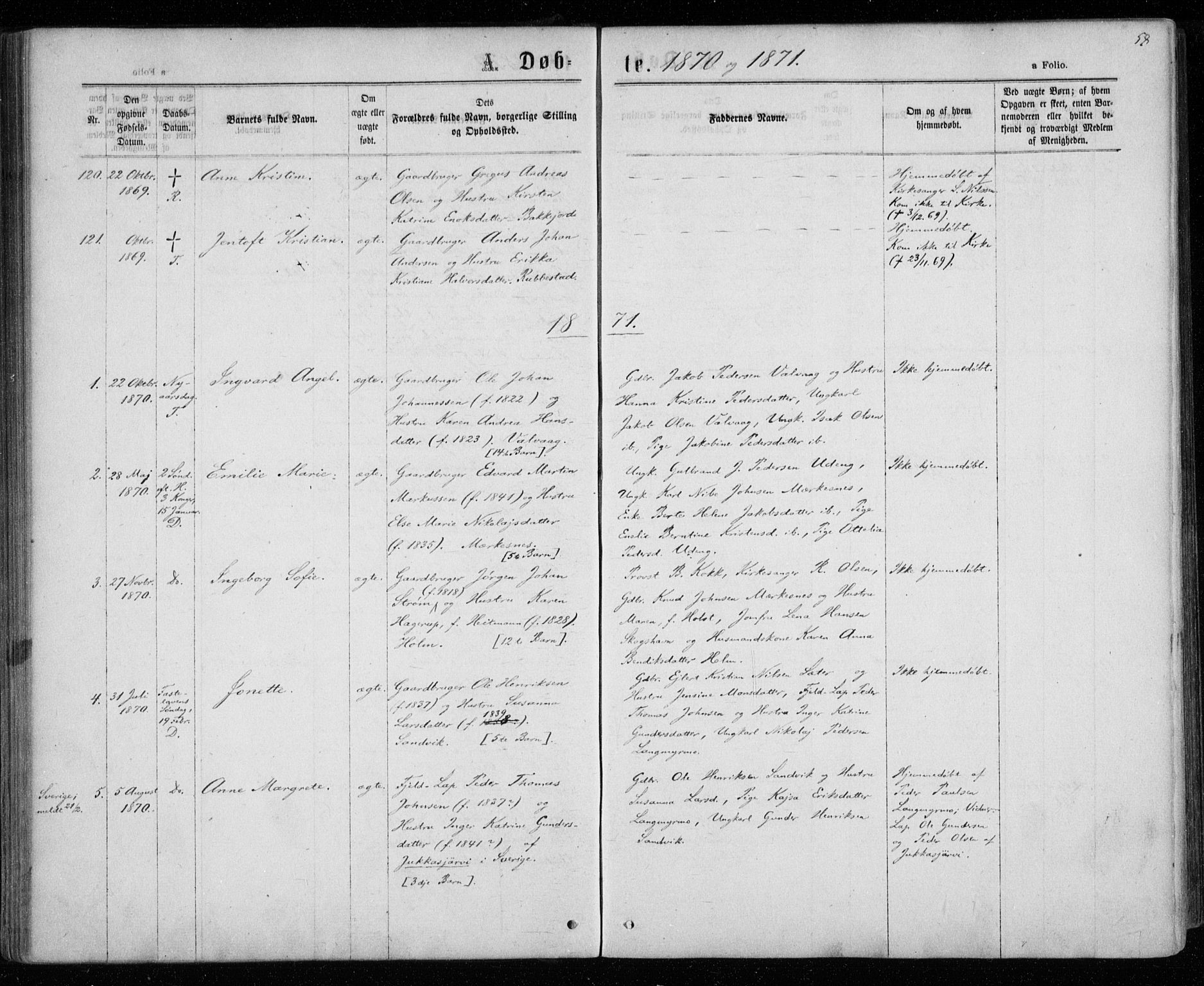 Tranøy sokneprestkontor, SATØ/S-1313/I/Ia/Iaa/L0008kirke: Parish register (official) no. 8, 1867-1877, p. 57