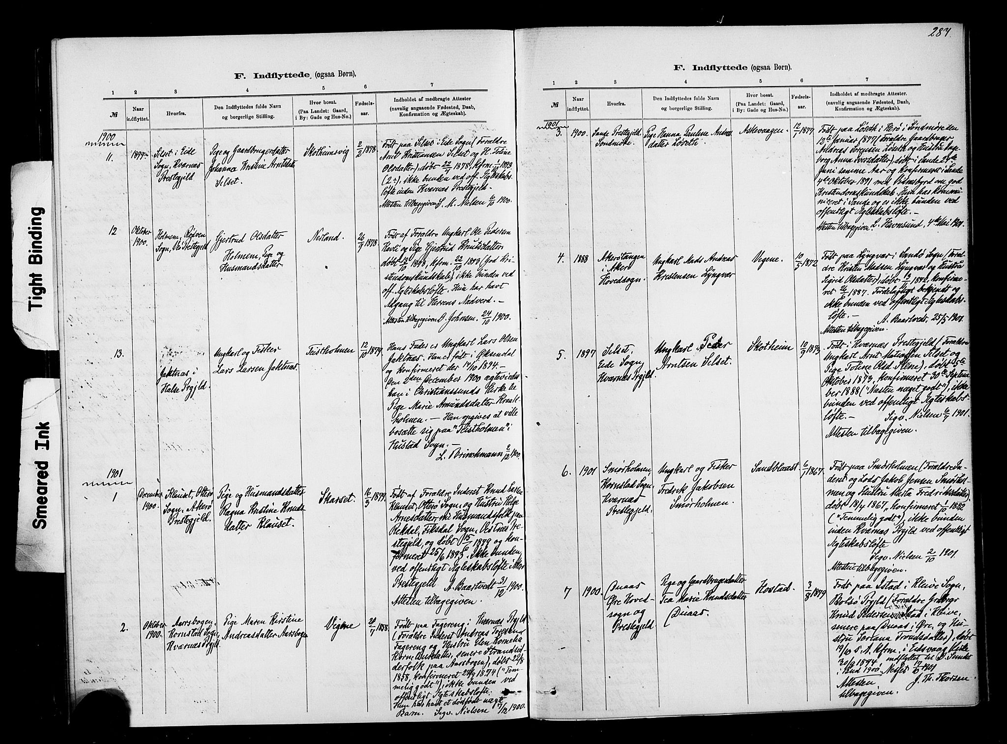 Ministerialprotokoller, klokkerbøker og fødselsregistre - Møre og Romsdal, AV/SAT-A-1454/567/L0778: Parish register (official) no. 567A01, 1881-1903, p. 287