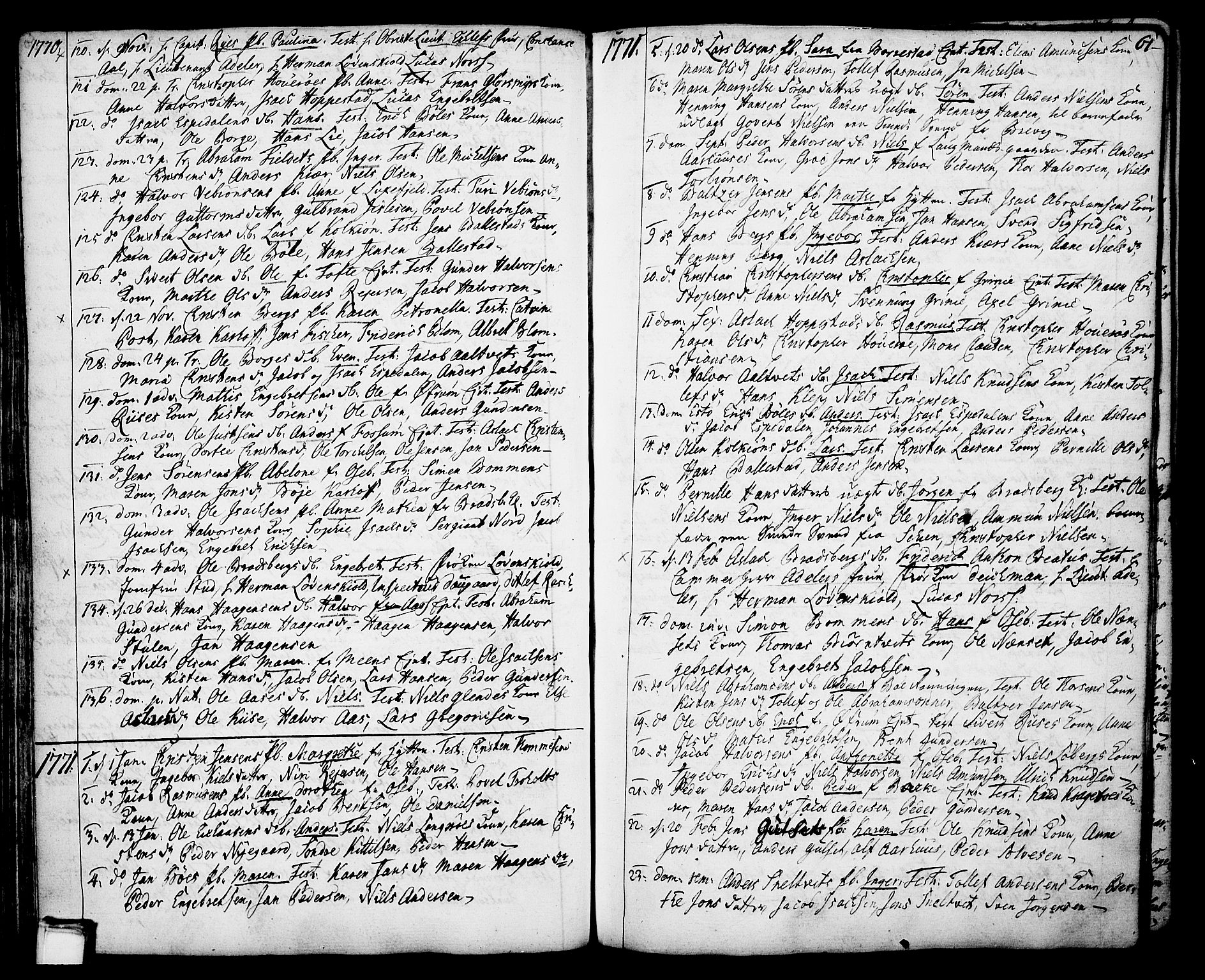 Gjerpen kirkebøker, SAKO/A-265/F/Fa/L0002: Parish register (official) no. I 2, 1747-1795, p. 61
