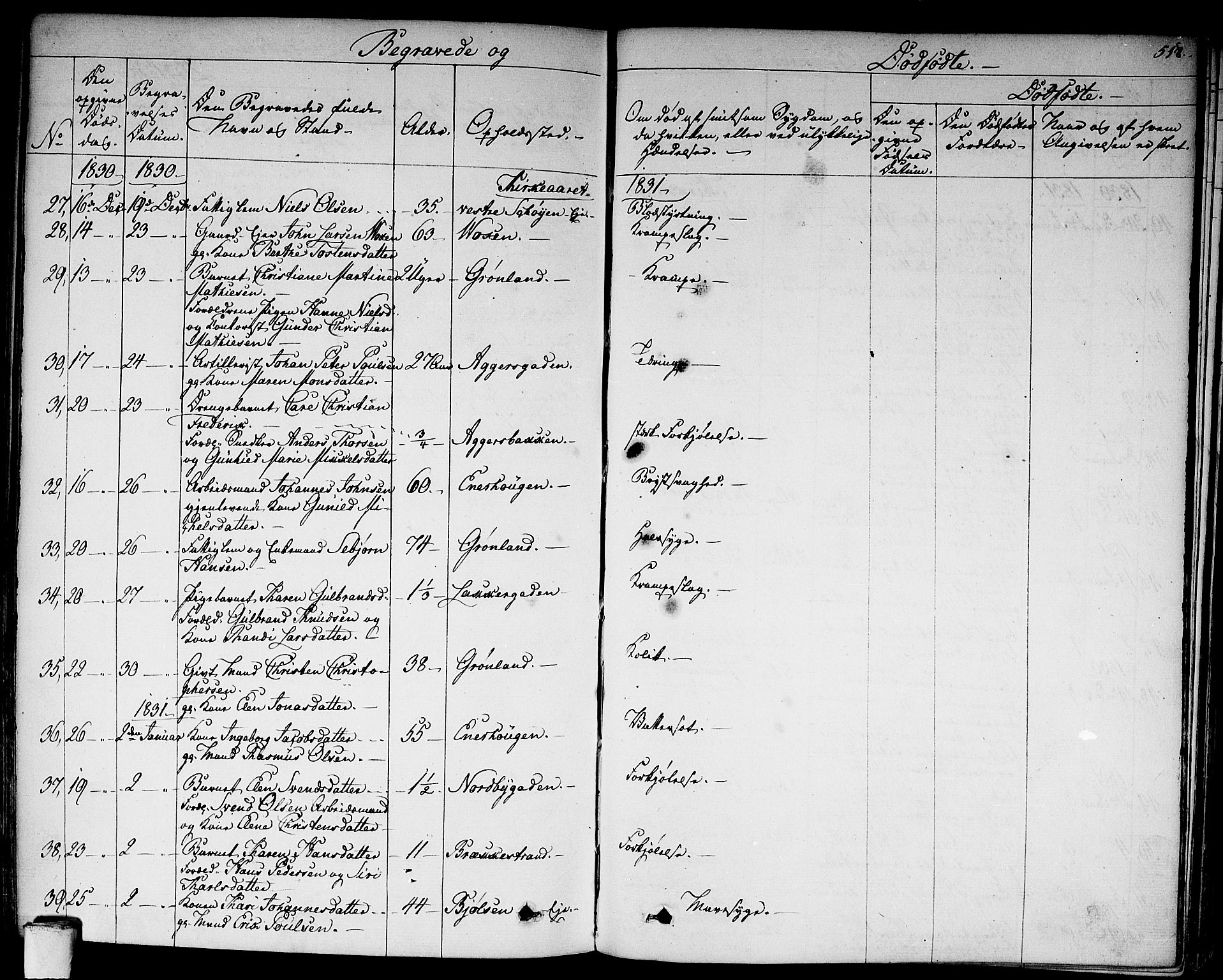 Aker prestekontor kirkebøker, SAO/A-10861/F/L0013: Parish register (official) no. 13, 1828-1837, p. 518