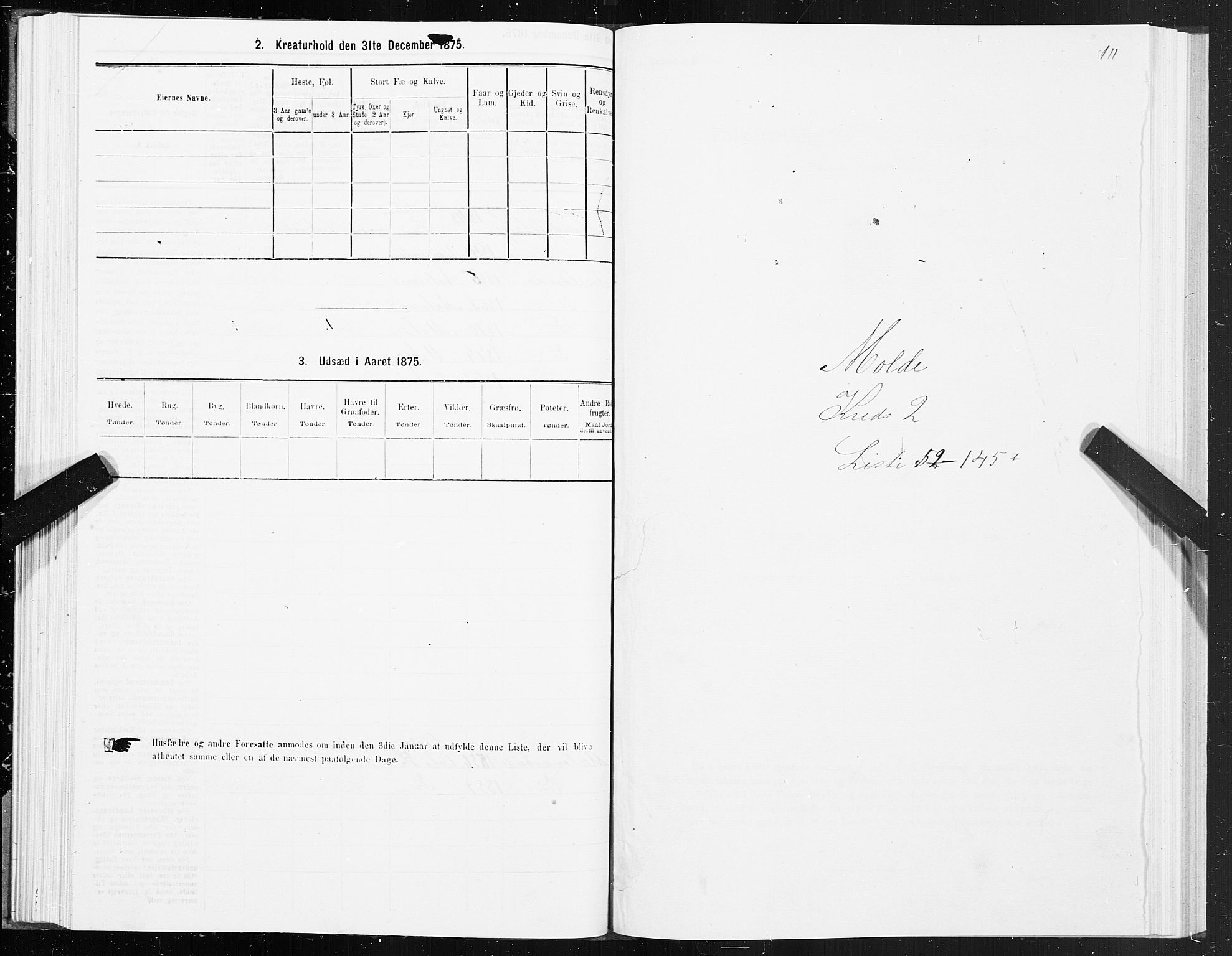 SAT, 1875 census for 1502P Molde, 1875, p. 1111