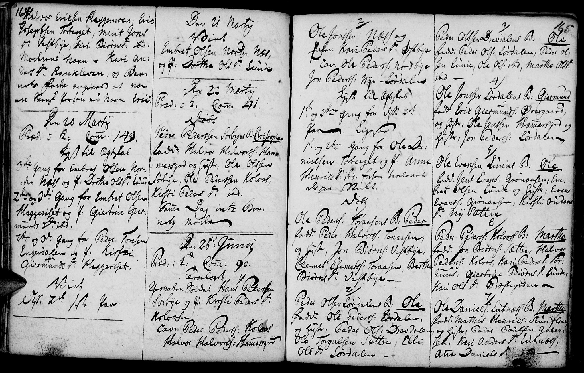 Elverum prestekontor, AV/SAH-PREST-044/H/Ha/Haa/L0004: Parish register (official) no. 4, 1761-1780, p. 164-165