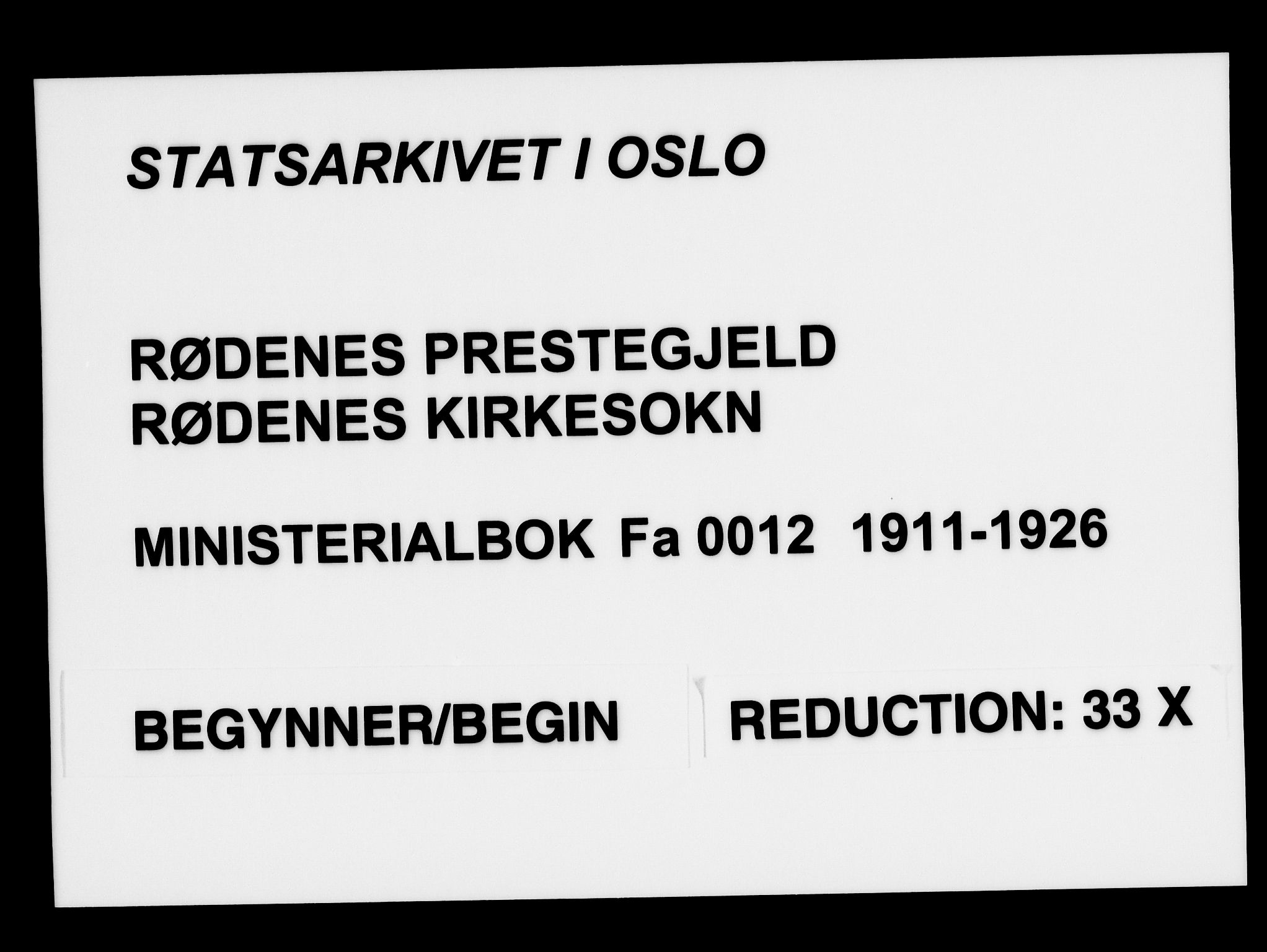 Rødenes prestekontor Kirkebøker, SAO/A-2005/F/Fa/L0012: Parish register (official) no. I 12, 1911-1926
